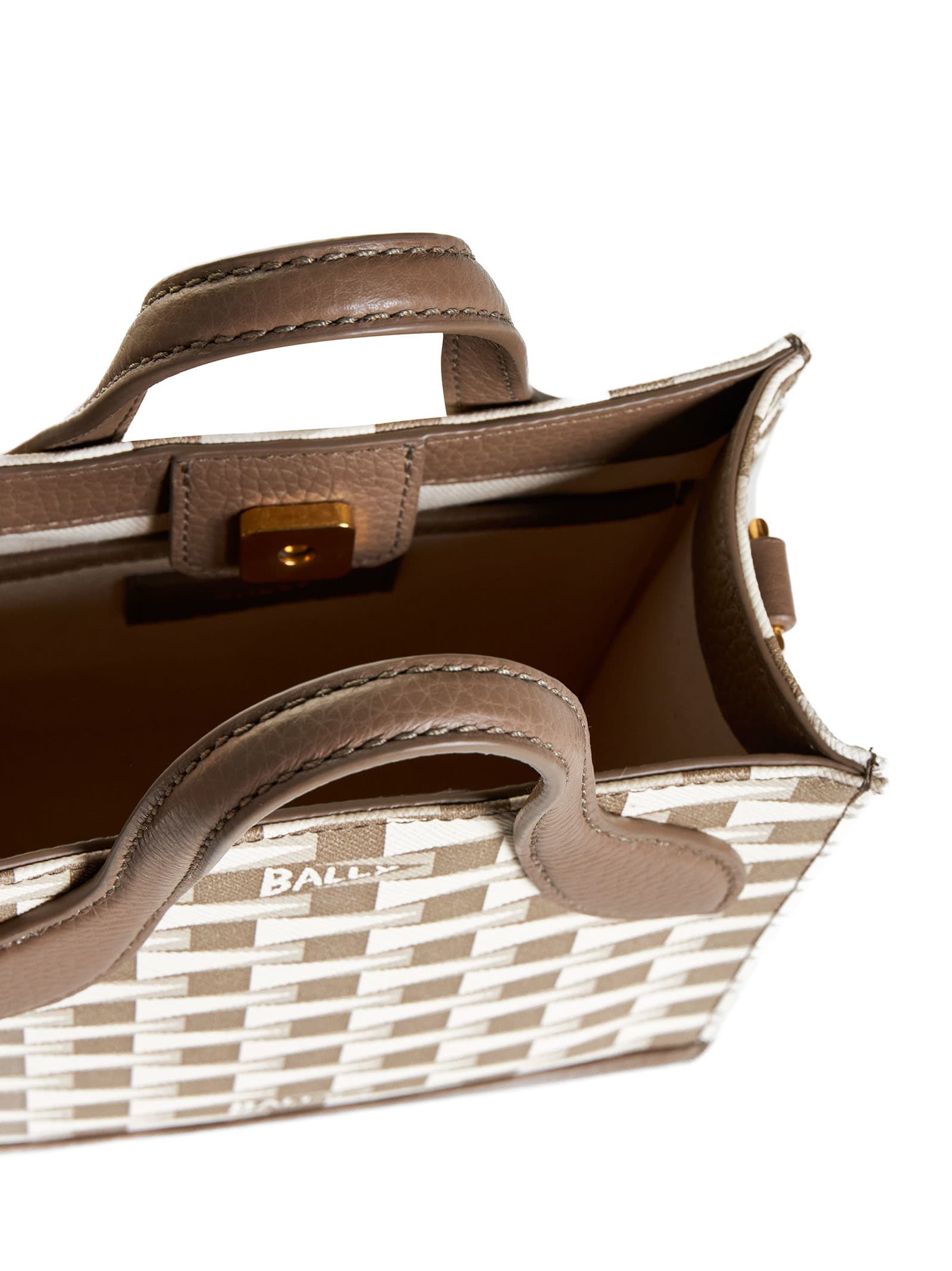 Shop Bally Tote In Multi Deep Sepia+oro