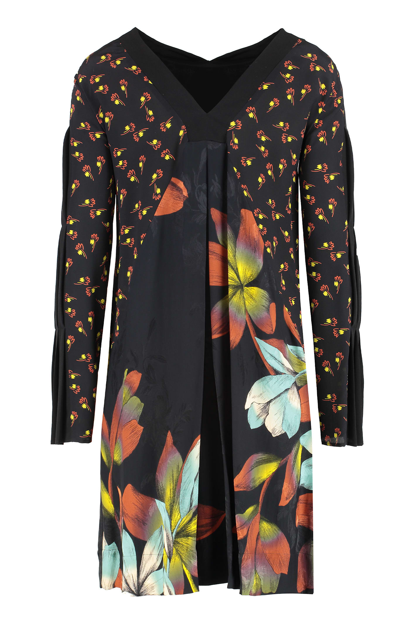 Etro Printed Silk Dress In Multi