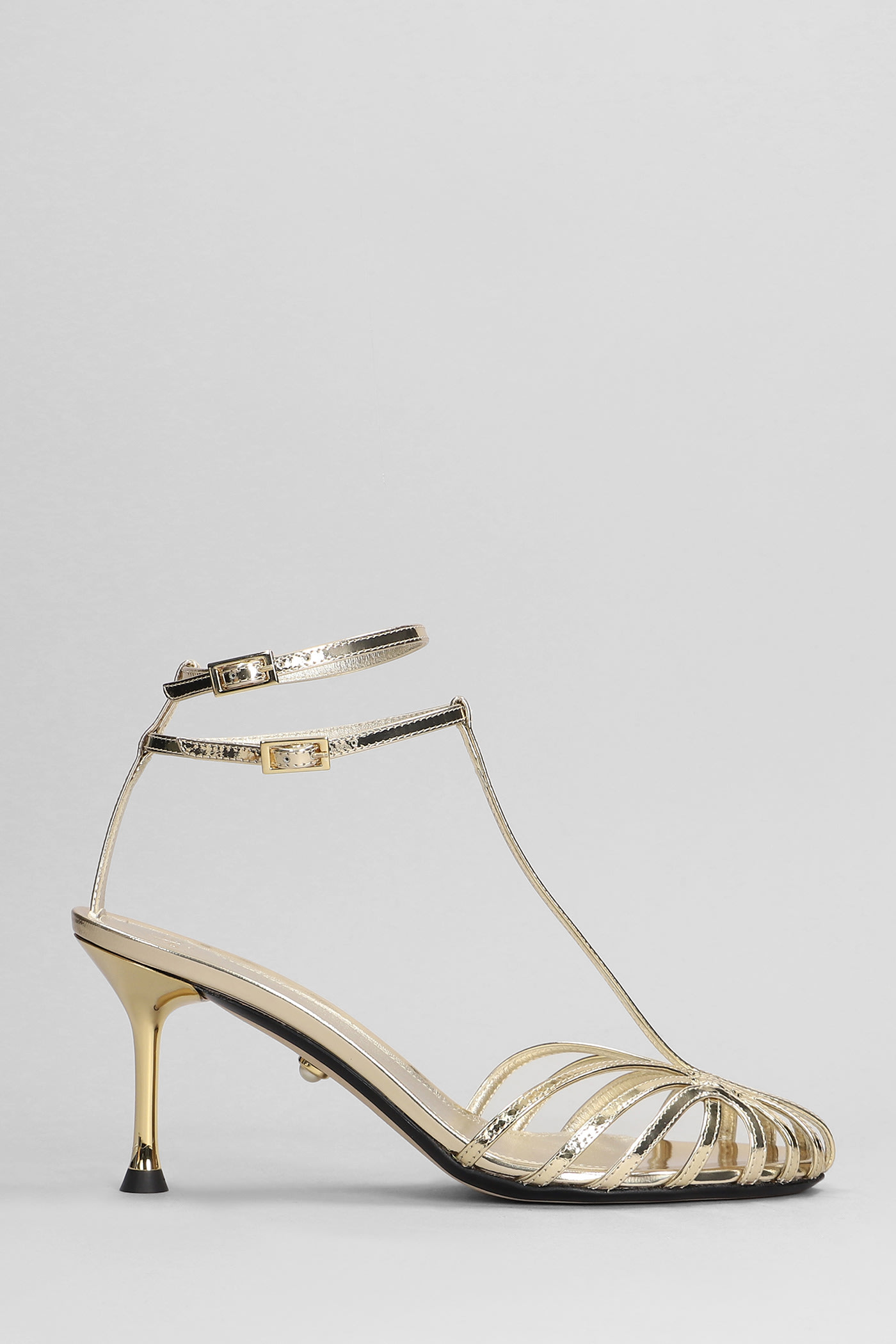 Jessie 075 Sandals In Gold Leather