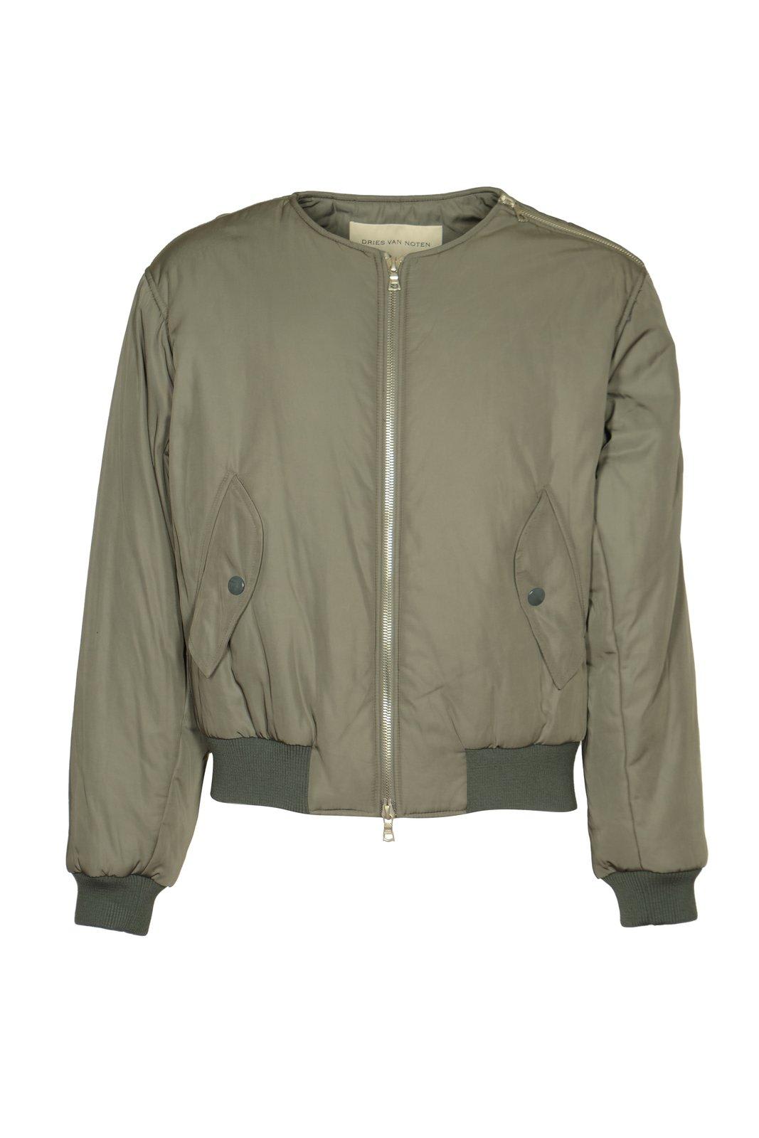 Shop Dries Van Noten Zip-up Crewneck Jacket