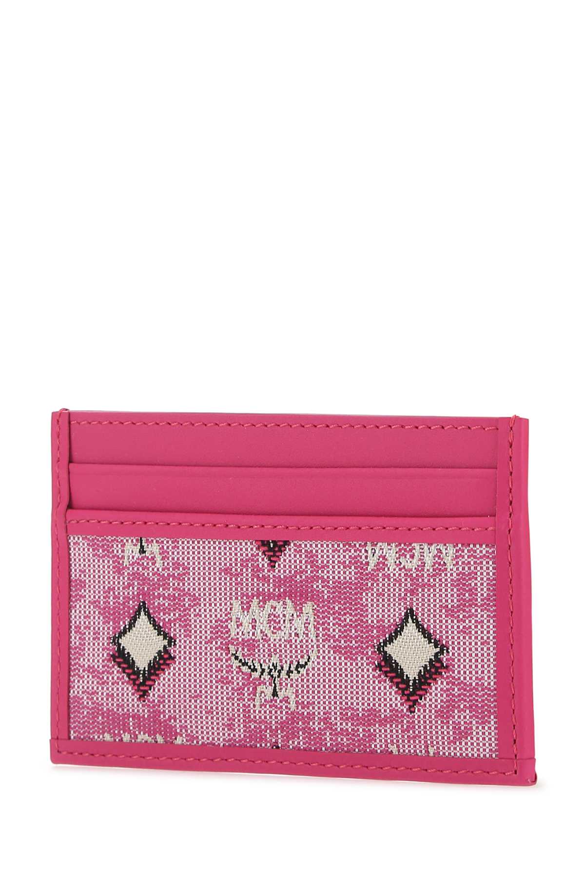 Shop Mcm Fuchsia Leather Card Holder In Pk