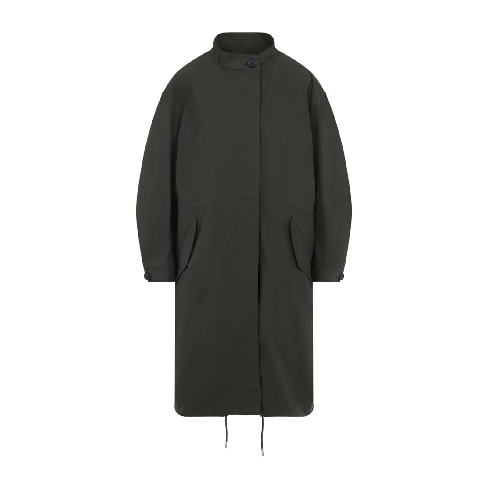 Givenchy Cotton Jacket With Back Slit And Drawstrings In Brown