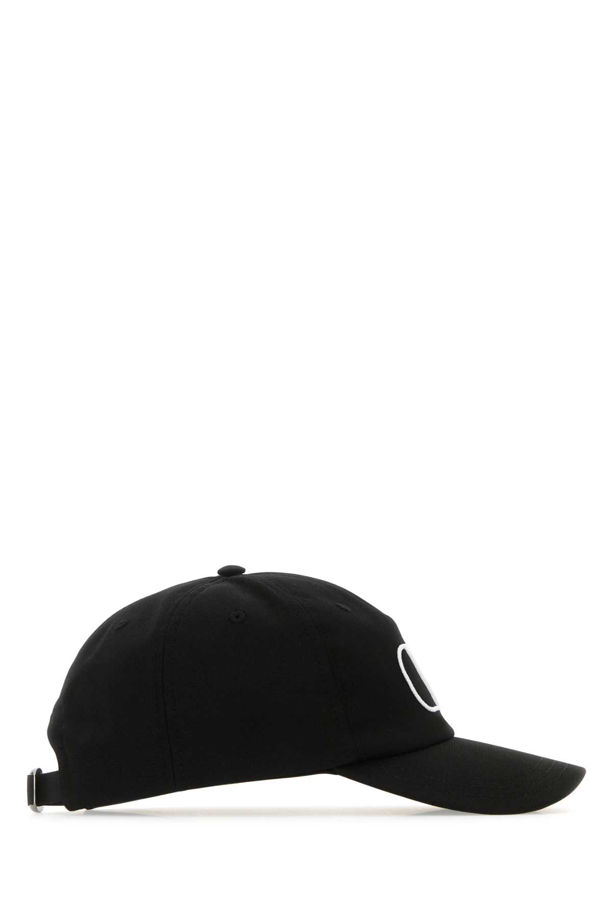 Shop Valentino Black Cotton Baseball Cap In Neroavorio