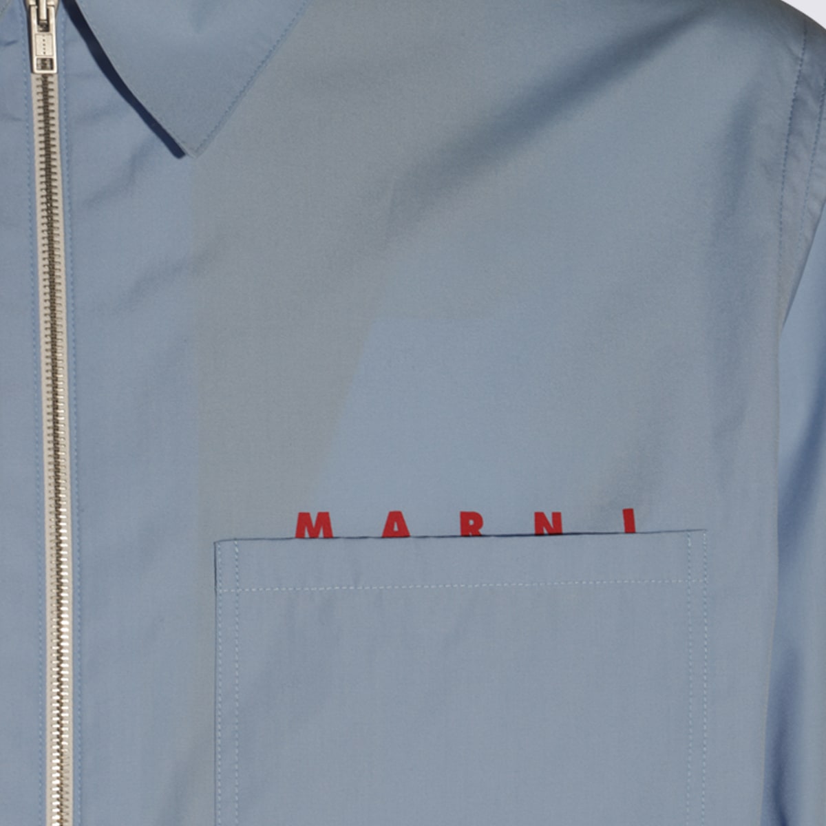 Shop Marni Blue Cotton Shirt In Iris Blue