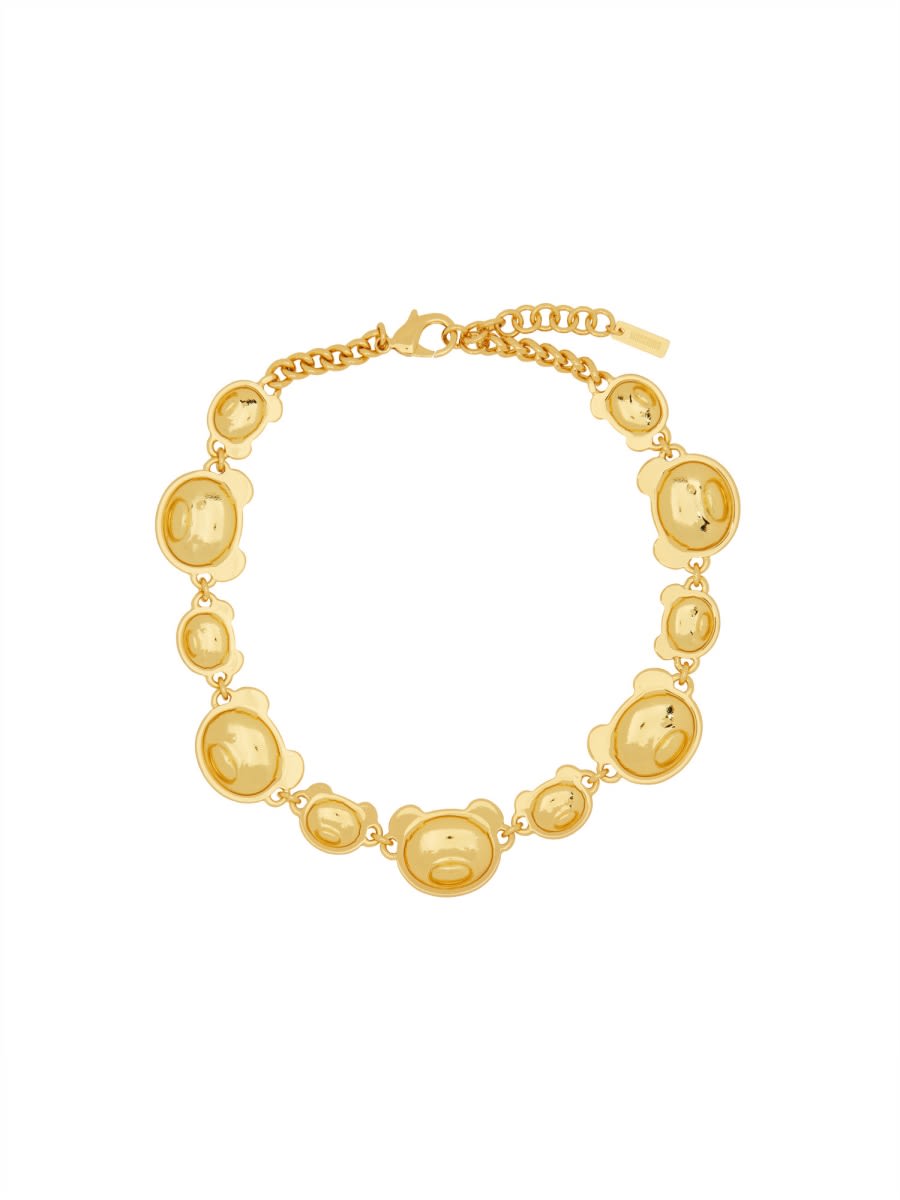 Shop Moschino Teddy Necklace In Gold