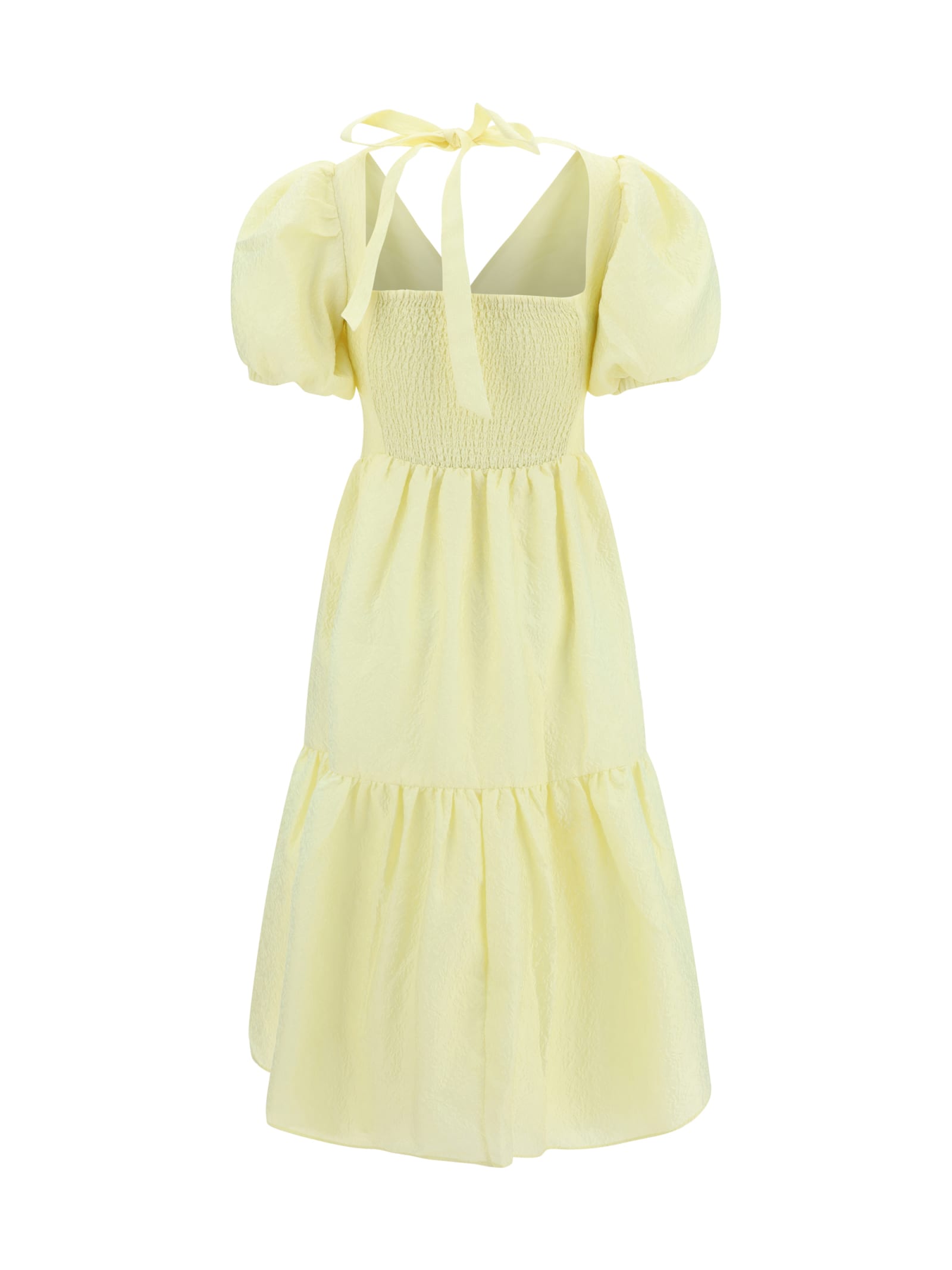 Shop Self-portrait Midi Dress In Yellow