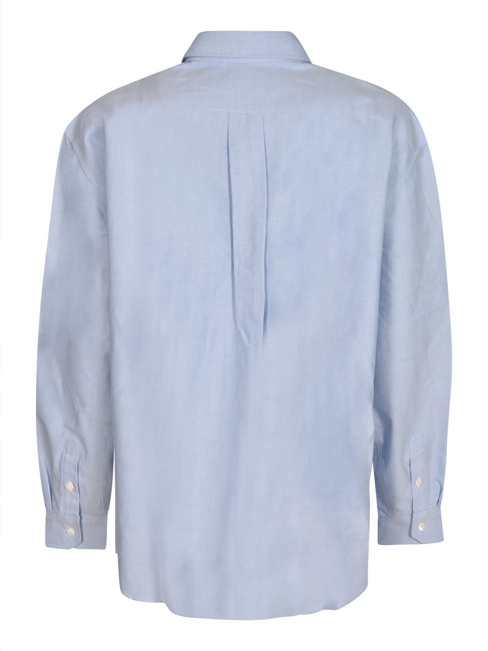 Marni Logo Embroidery Oversized Shirt In Sapphire