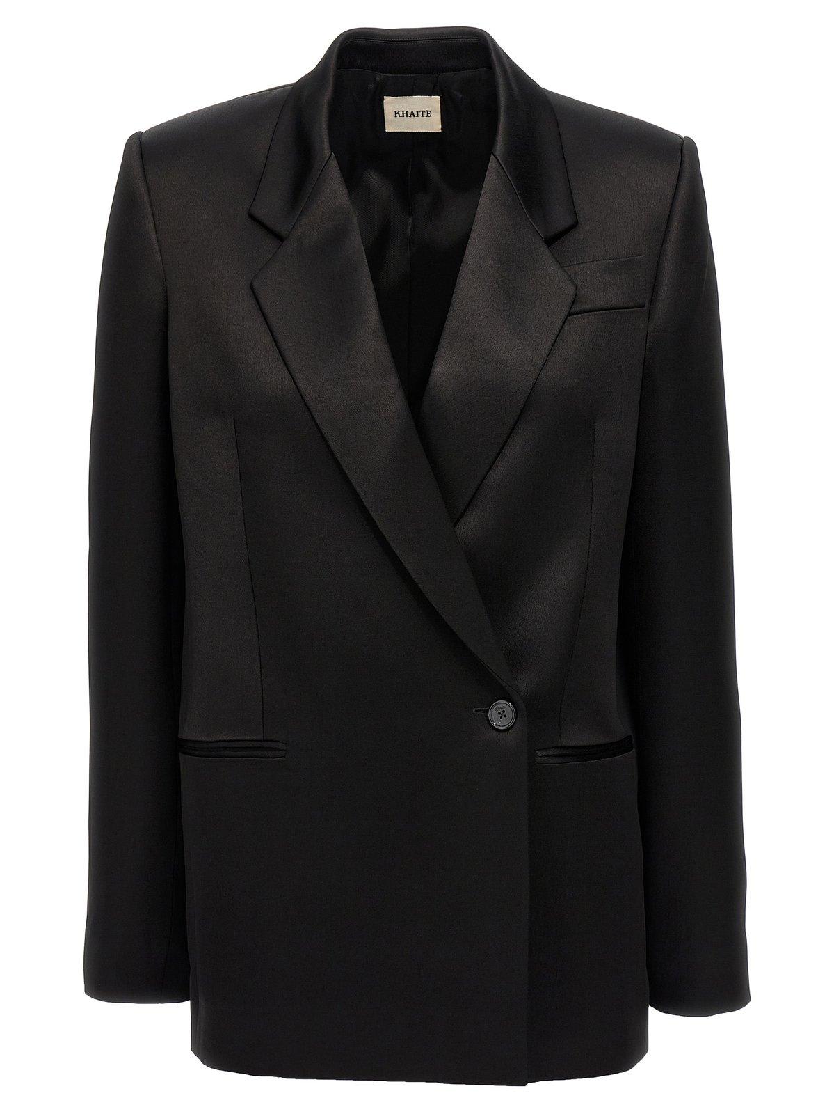 Shop Khaite Willow Double-breasted Blazer In Black