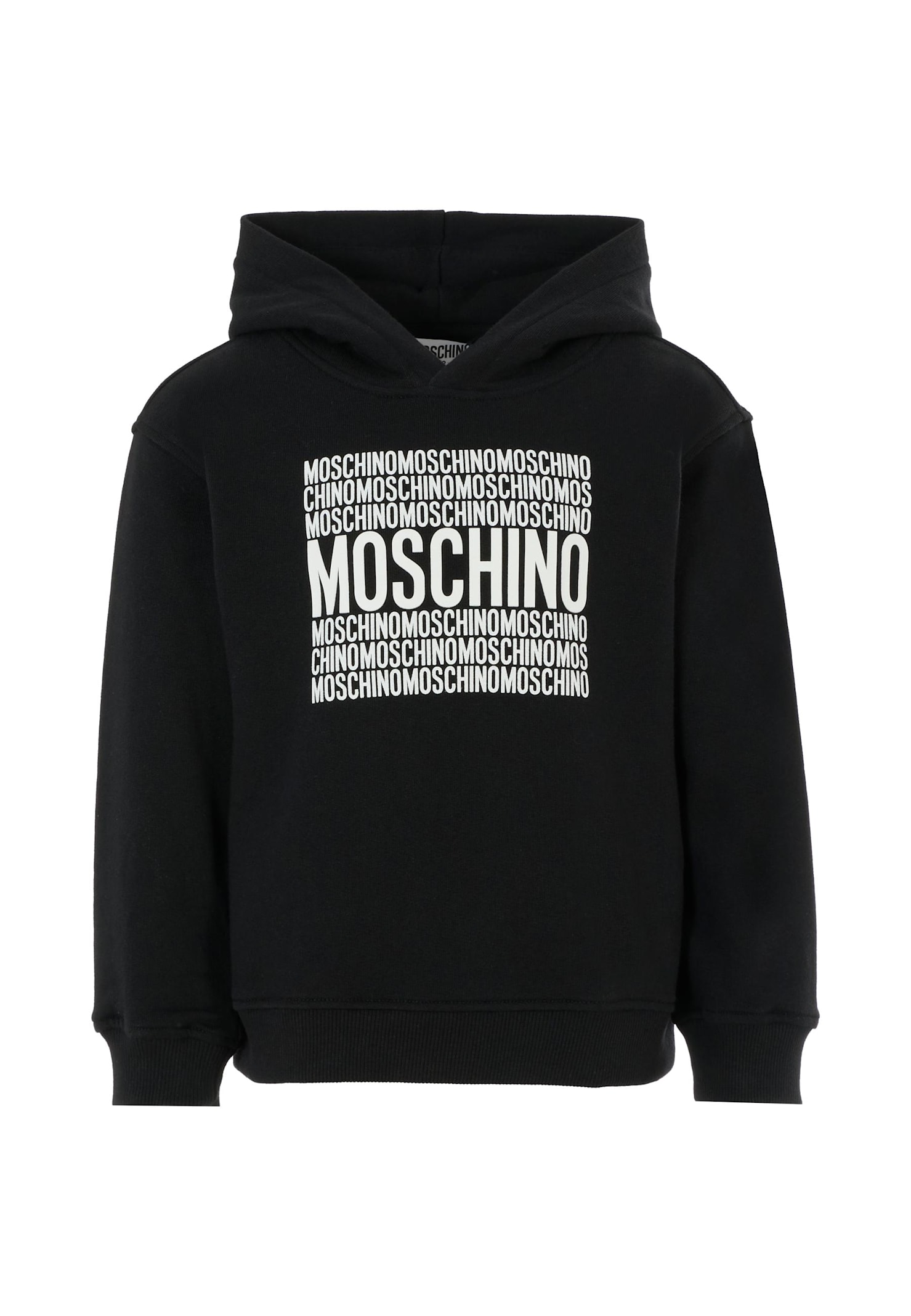 Moschino Black Sweatshirt For Kids With Logo In Black