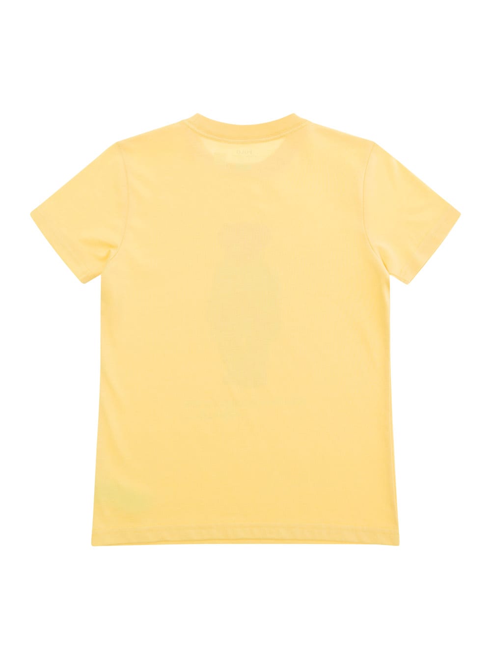 Shop Polo Ralph Lauren Yellow Crew Neck T-shirt With Front Bear Print In Cotton Boy