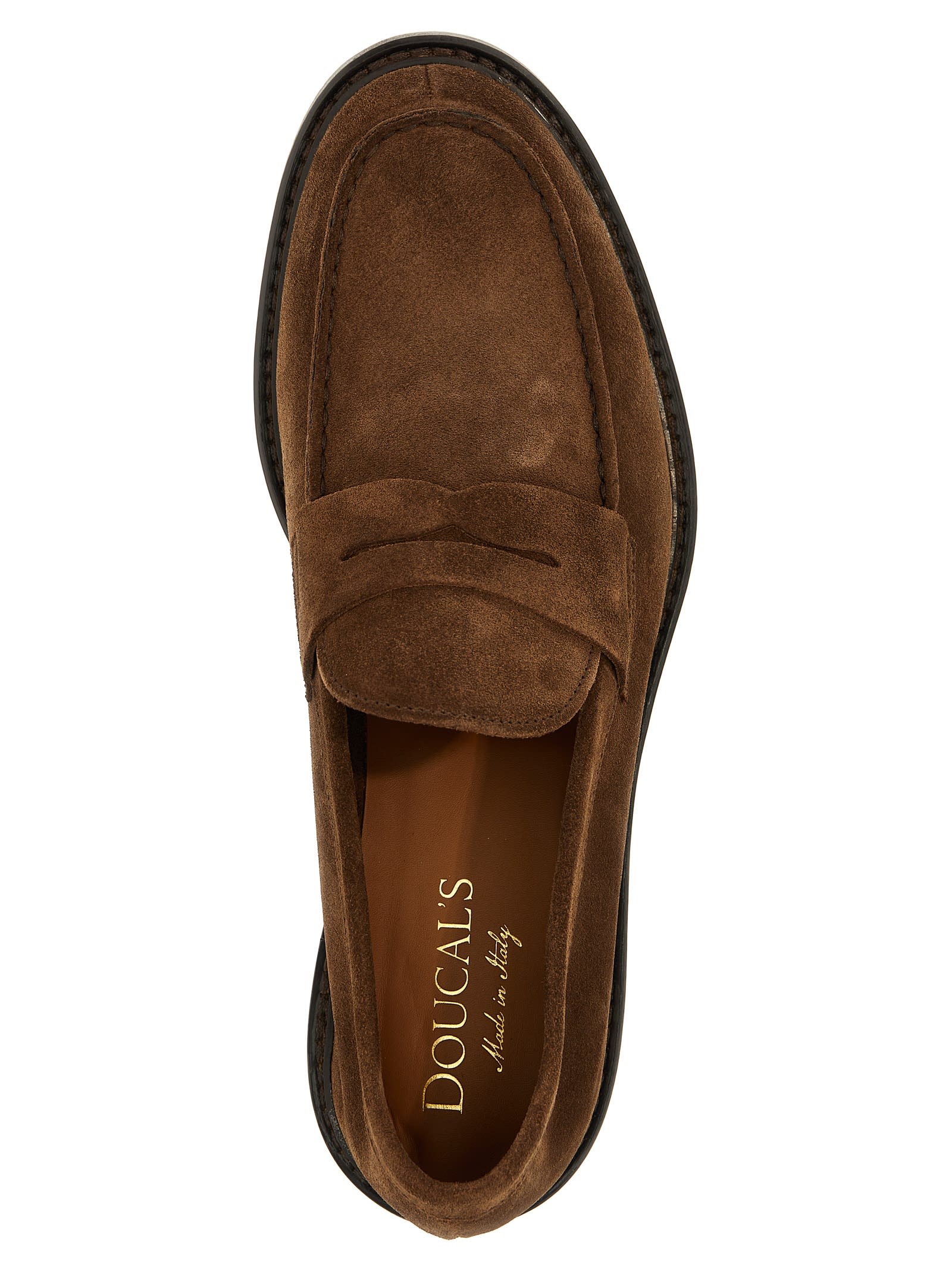 Shop Doucal's Suede Loafers In Brown