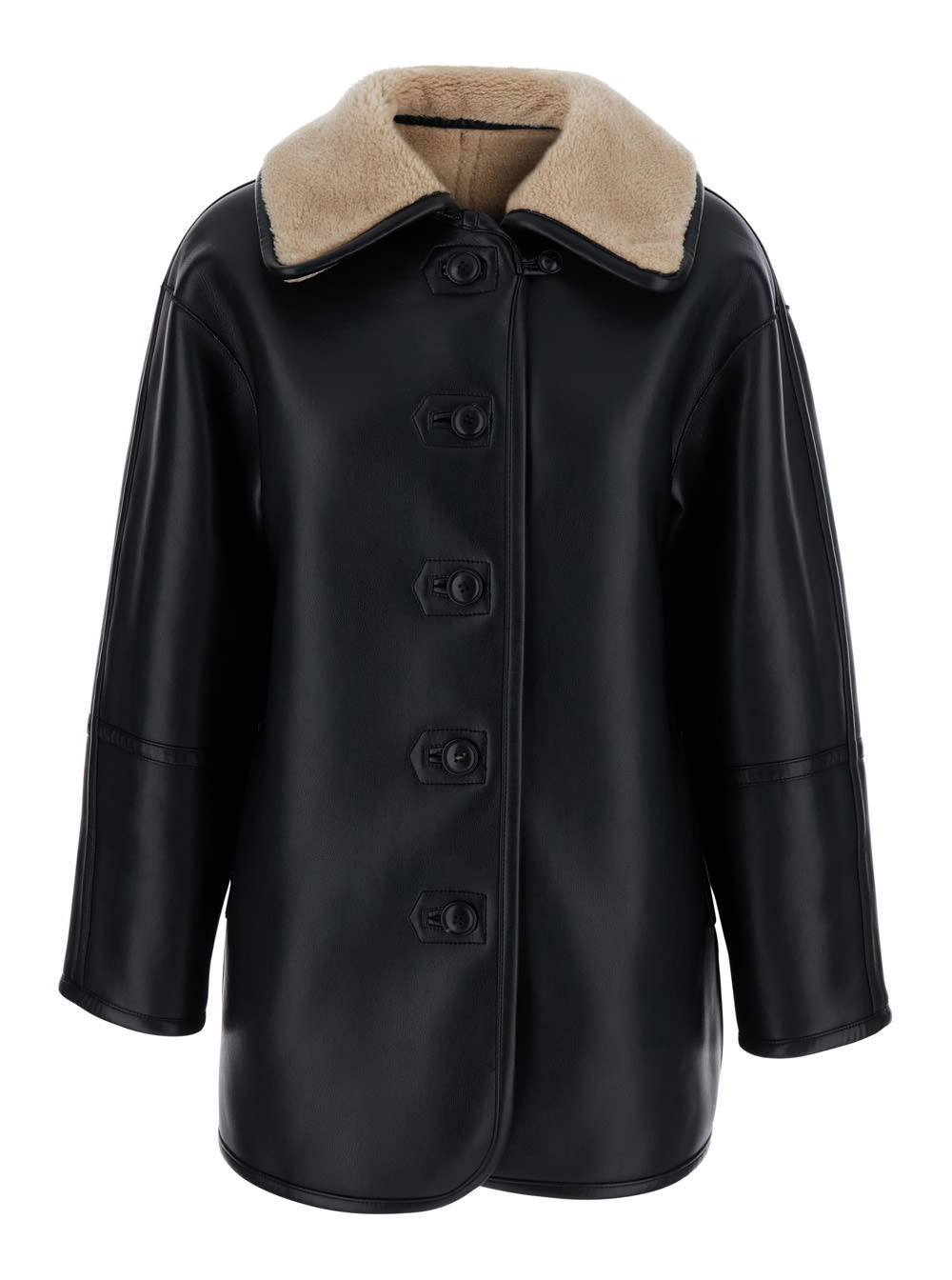 Low Classic Reversible Shearling Wool Jacket In Brown