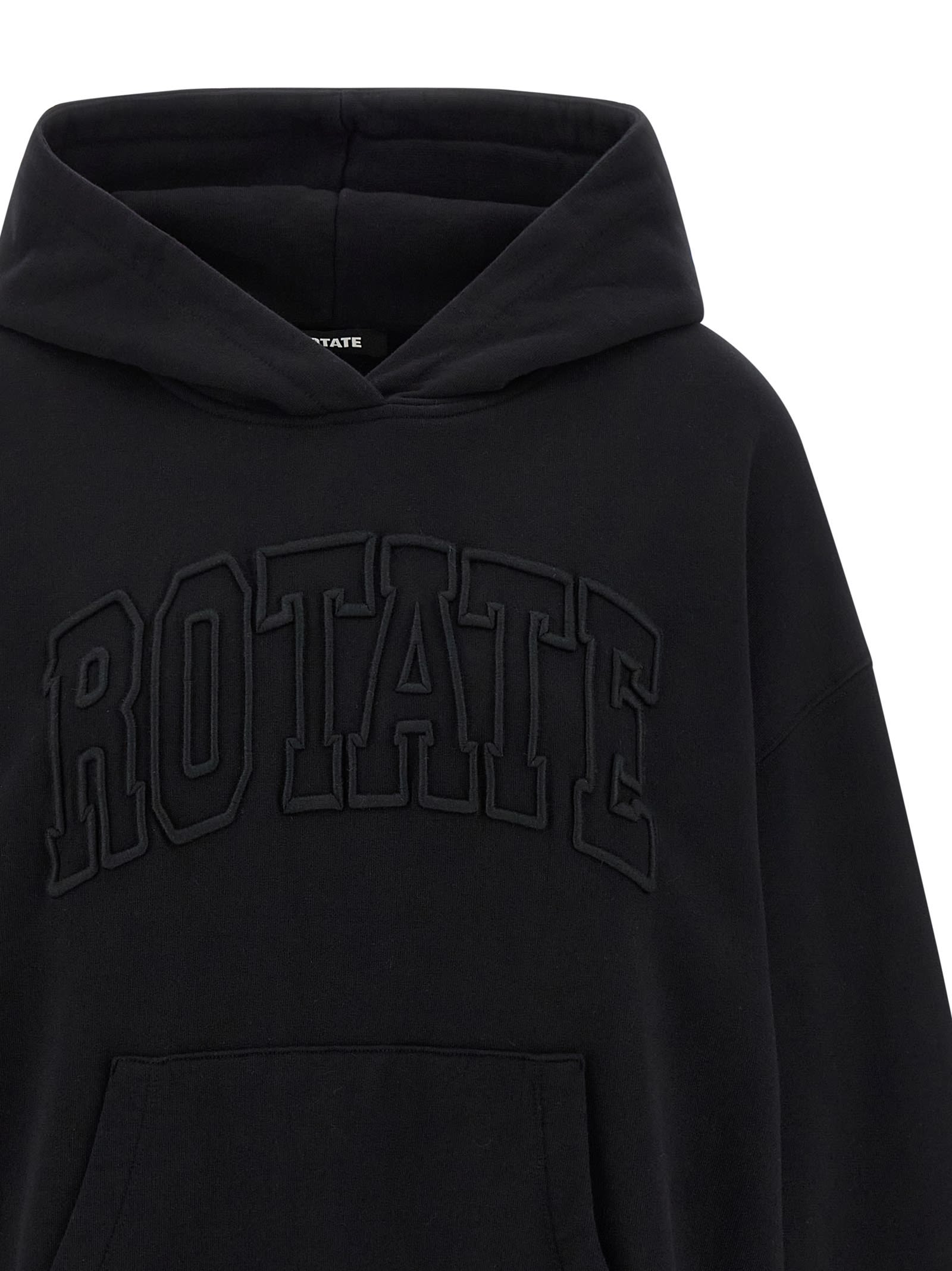 Rotate Birger Christensen Hooded Sweatshirt With Logo In Black