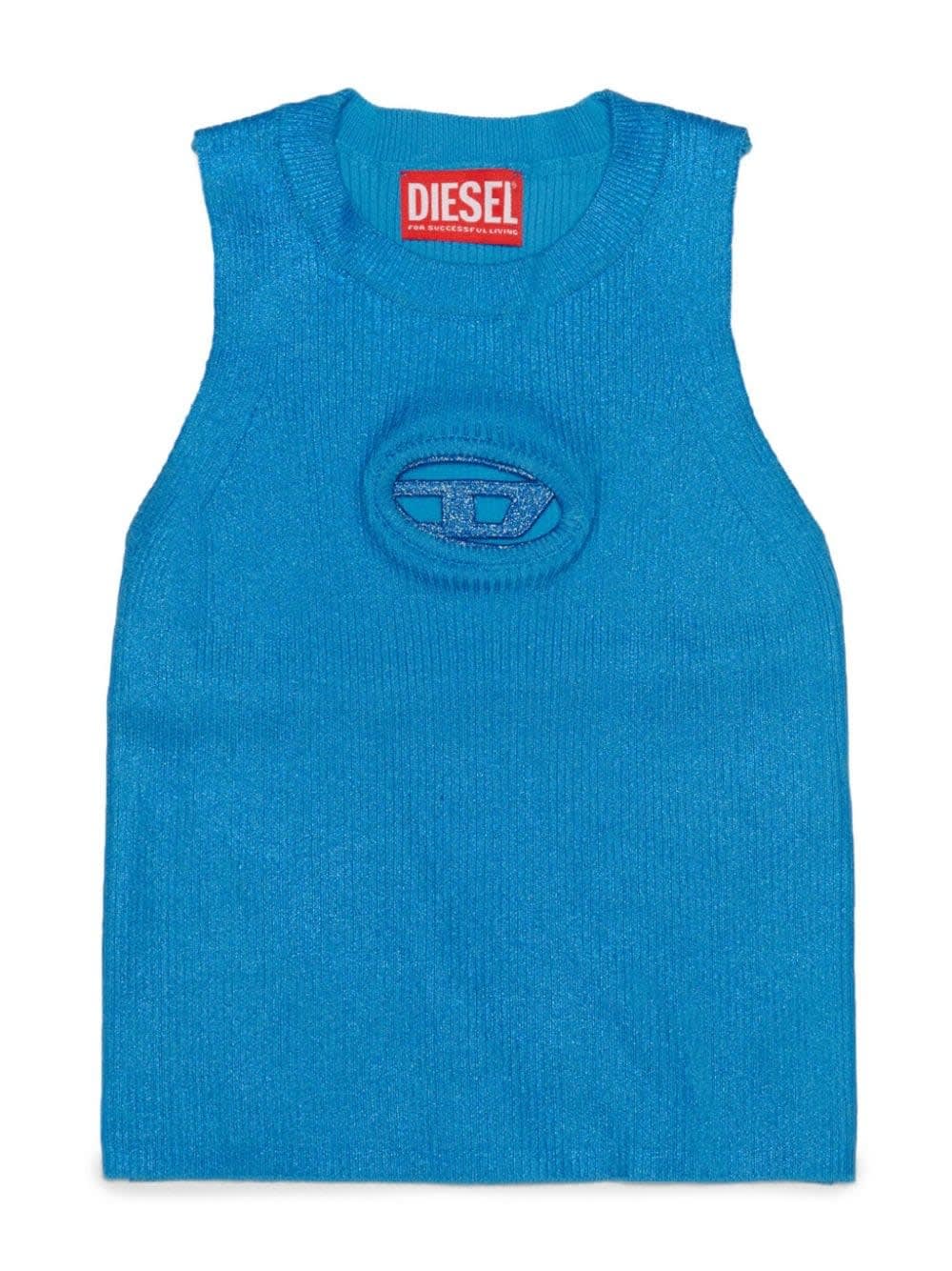 Diesel Kids' Gilet In Maglia In Blue