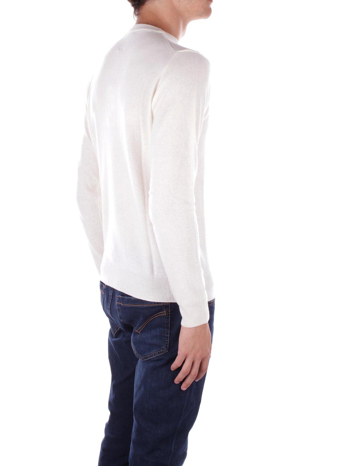 Woolrich Logo Embroidered Crewneck Jumper In White