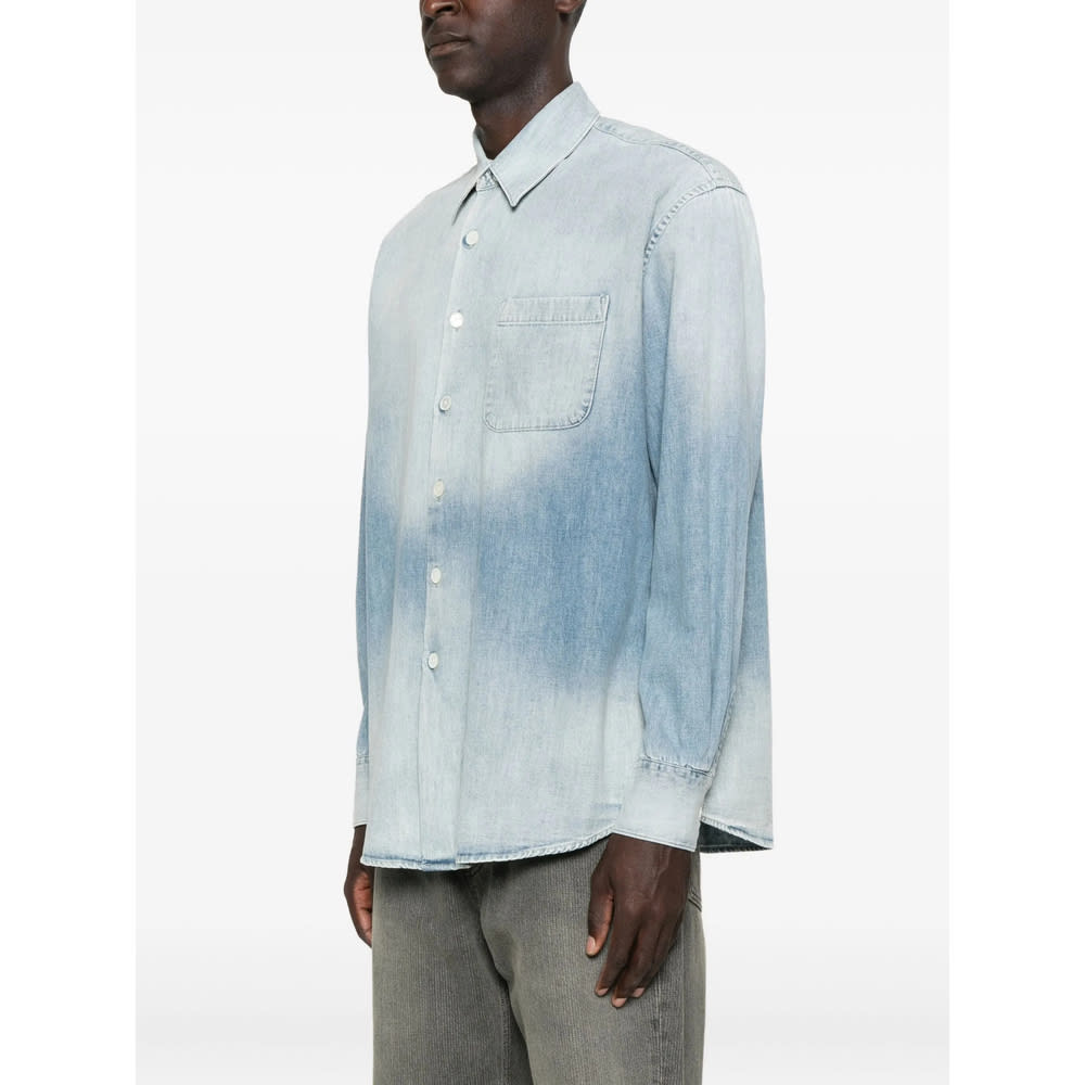 Our Legacy Long Sleeve Shirt With Chest Pocket Design In Blue