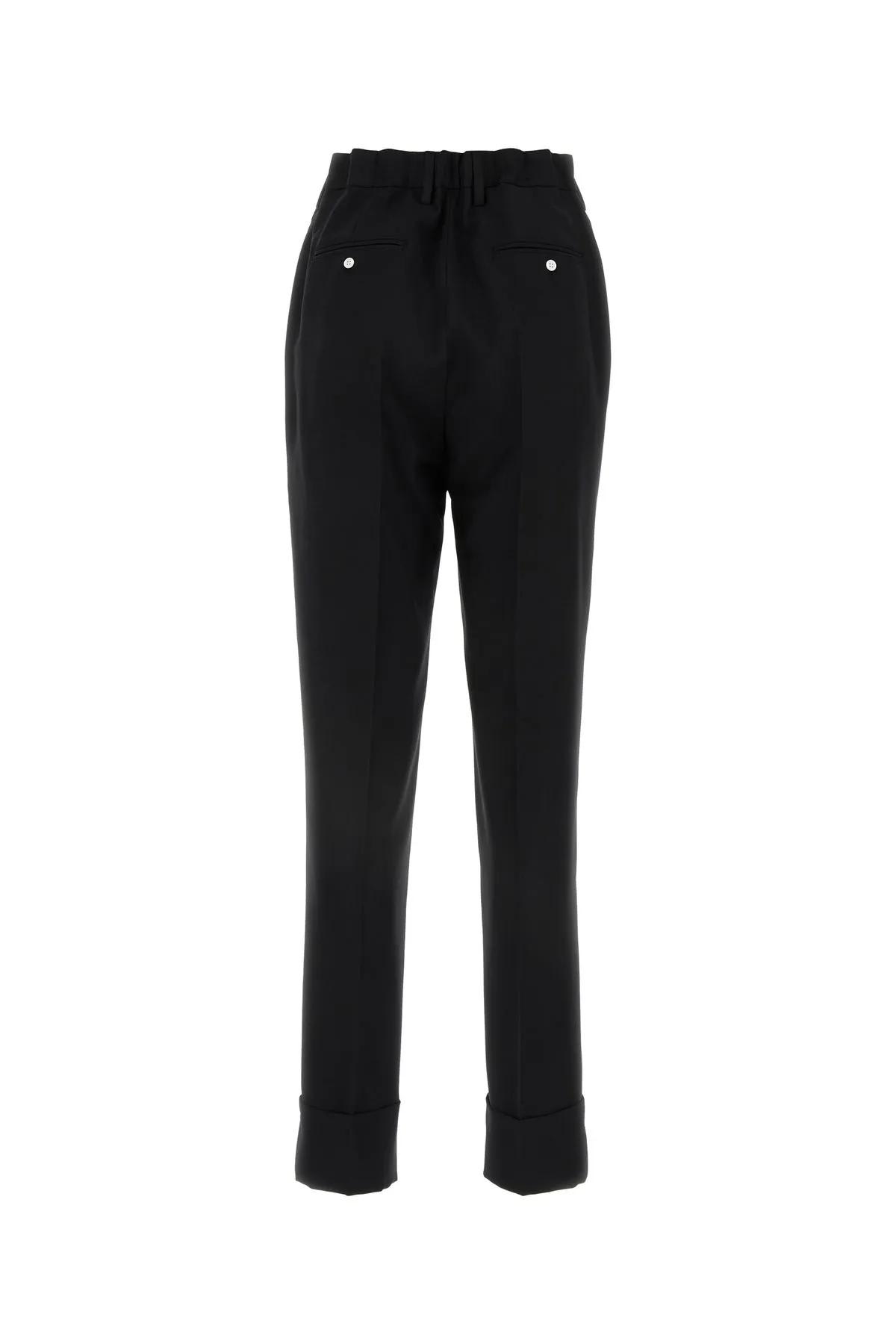 Shop Prada Black Wool Blend Pant In Nero