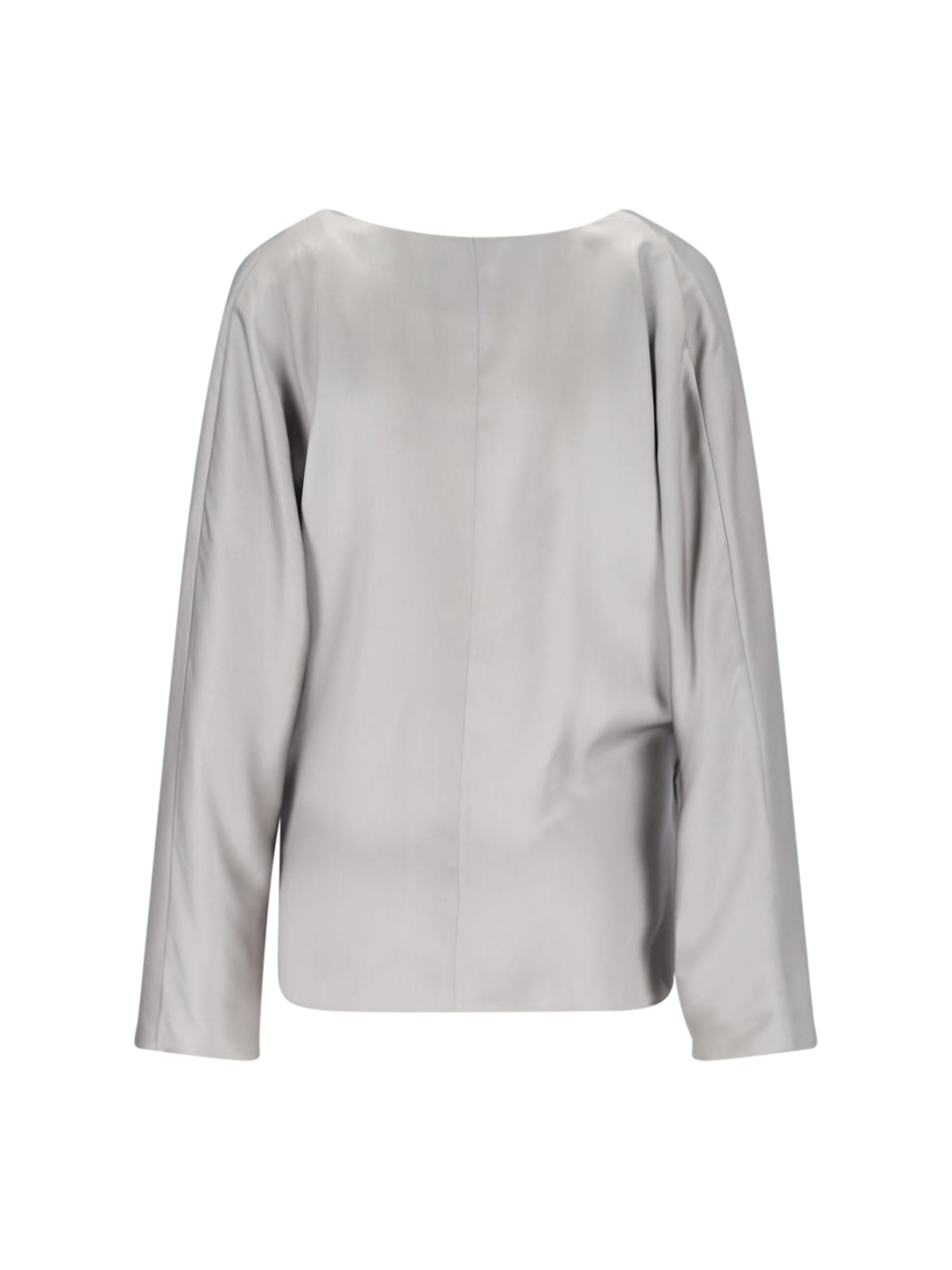 Giorgio Armani Wrap Design Shirt With Draped Detailing In Gray