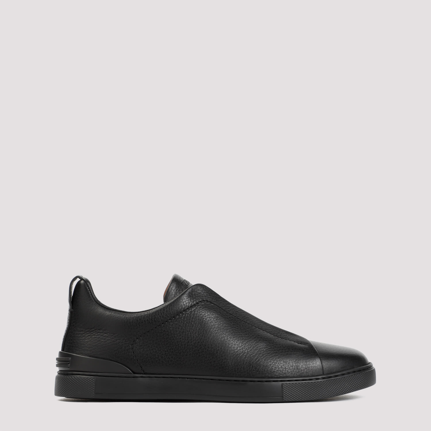 Zegna Triple Stitch Low-cut Skate Shoes In Black