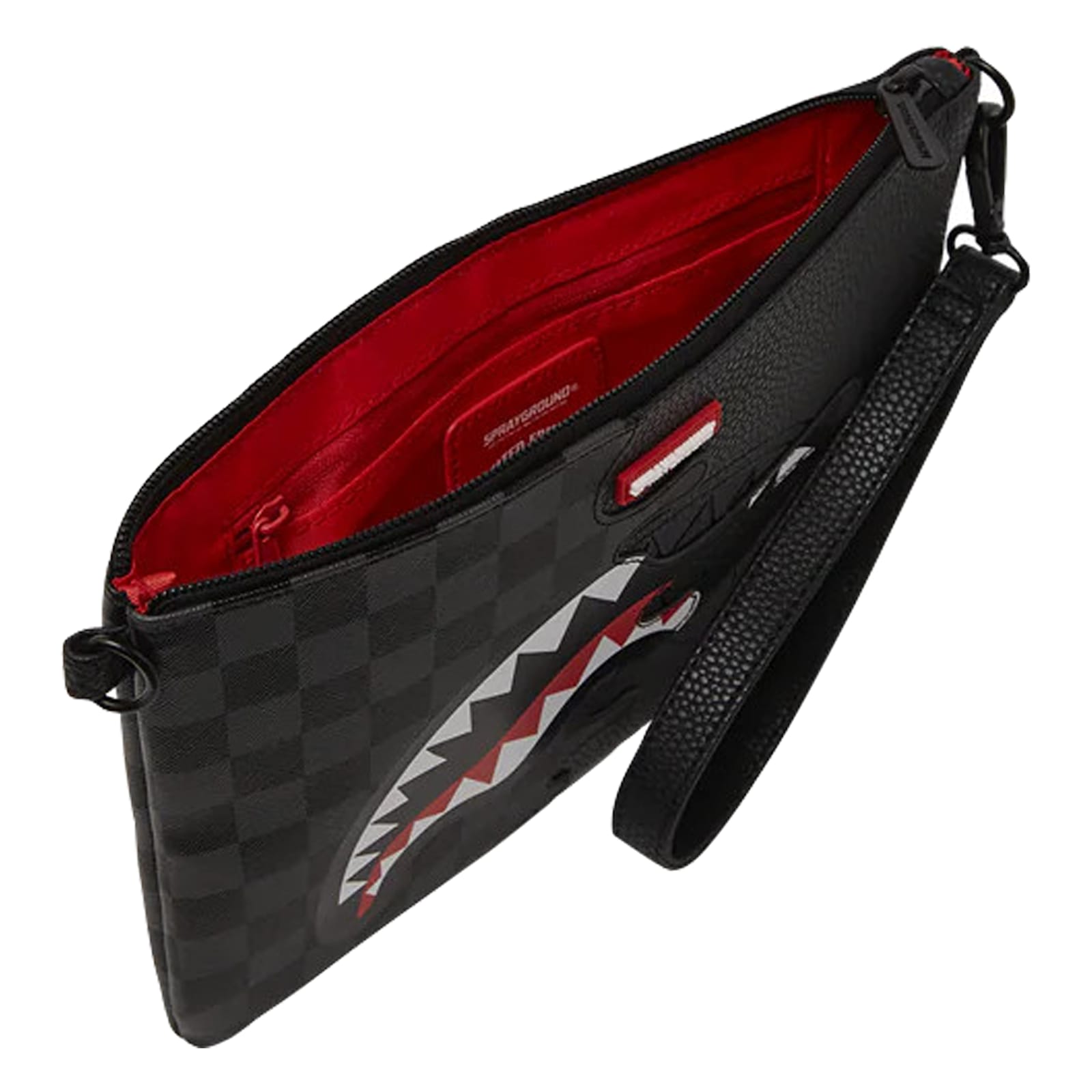 Sprayground Unfinished Shark Pochette In Black
