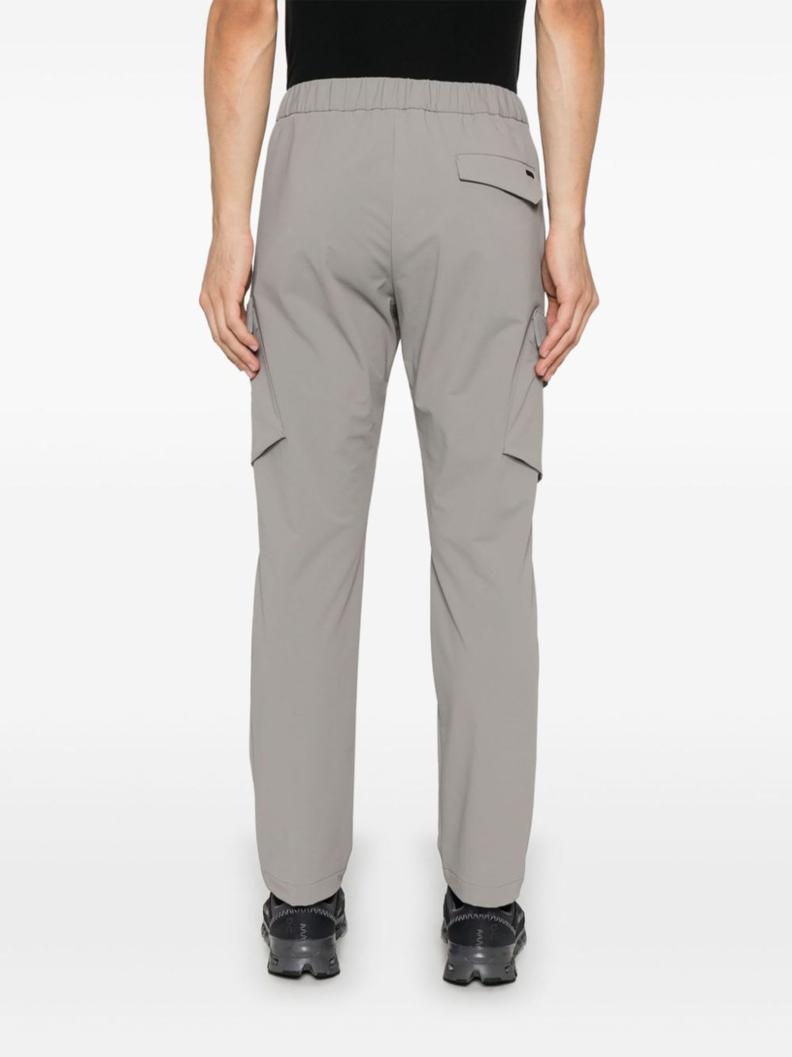 Shop Herno Stone Grey Stretch-design Cargo Pants