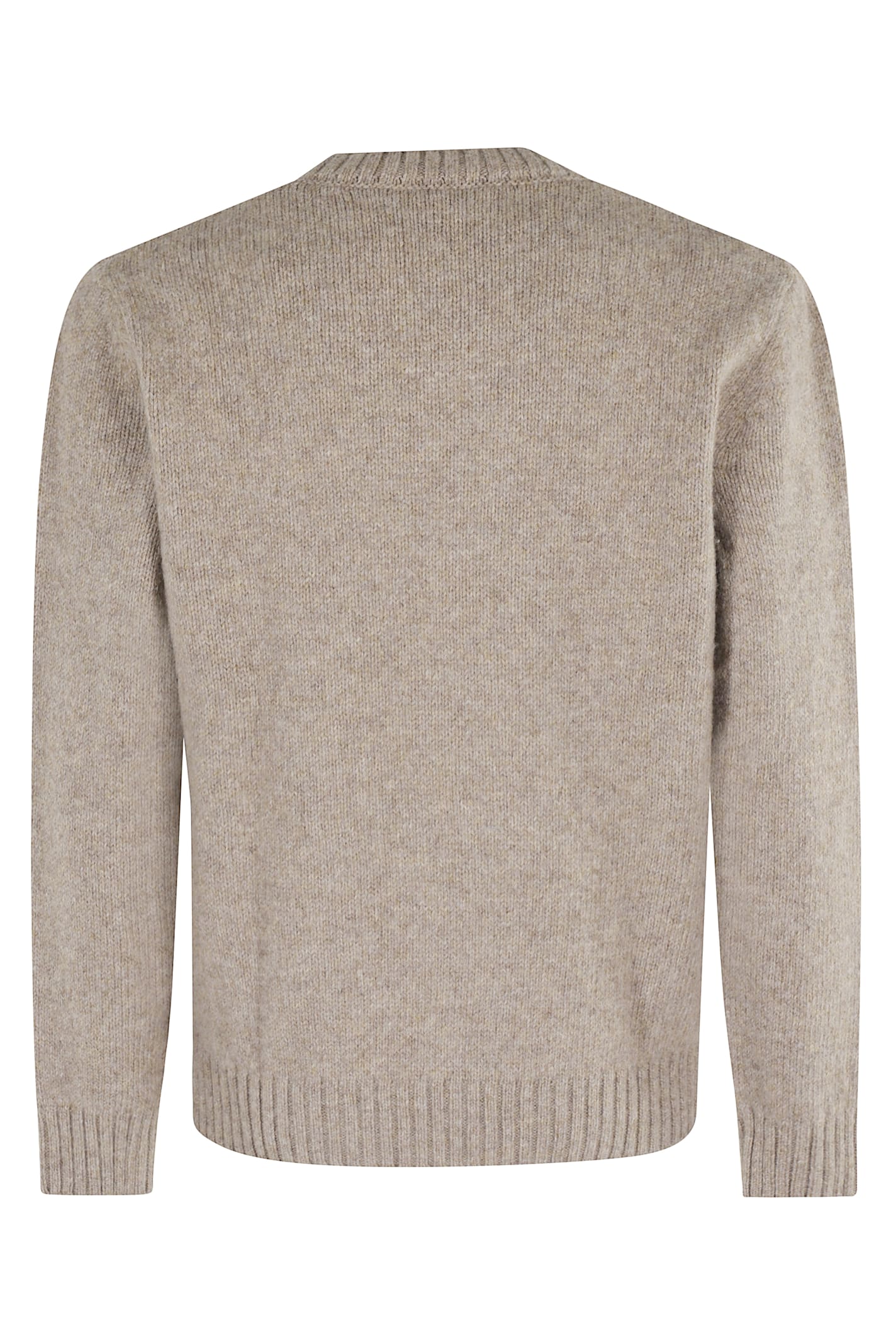 Eleventy Classic Crew Neck Long-sleeve Sweater In Brown