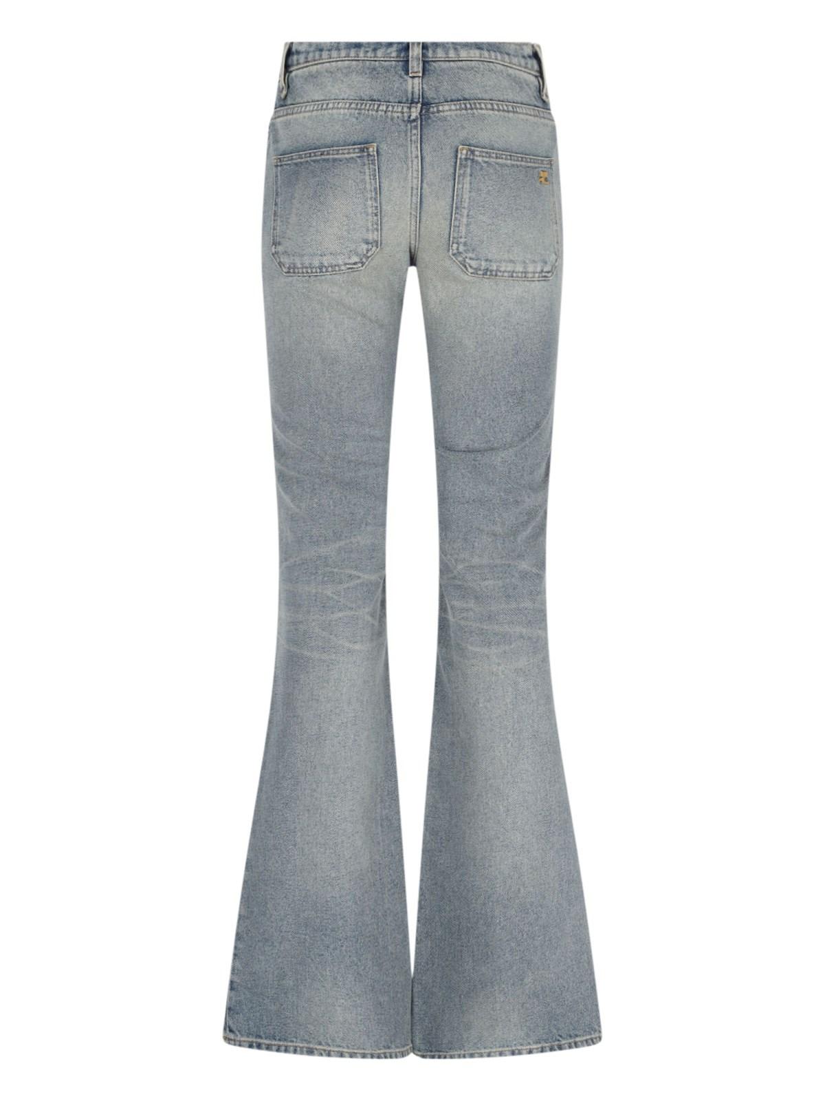 Shop Courrèges Jeans Bootcut In Vintage Medium Blue