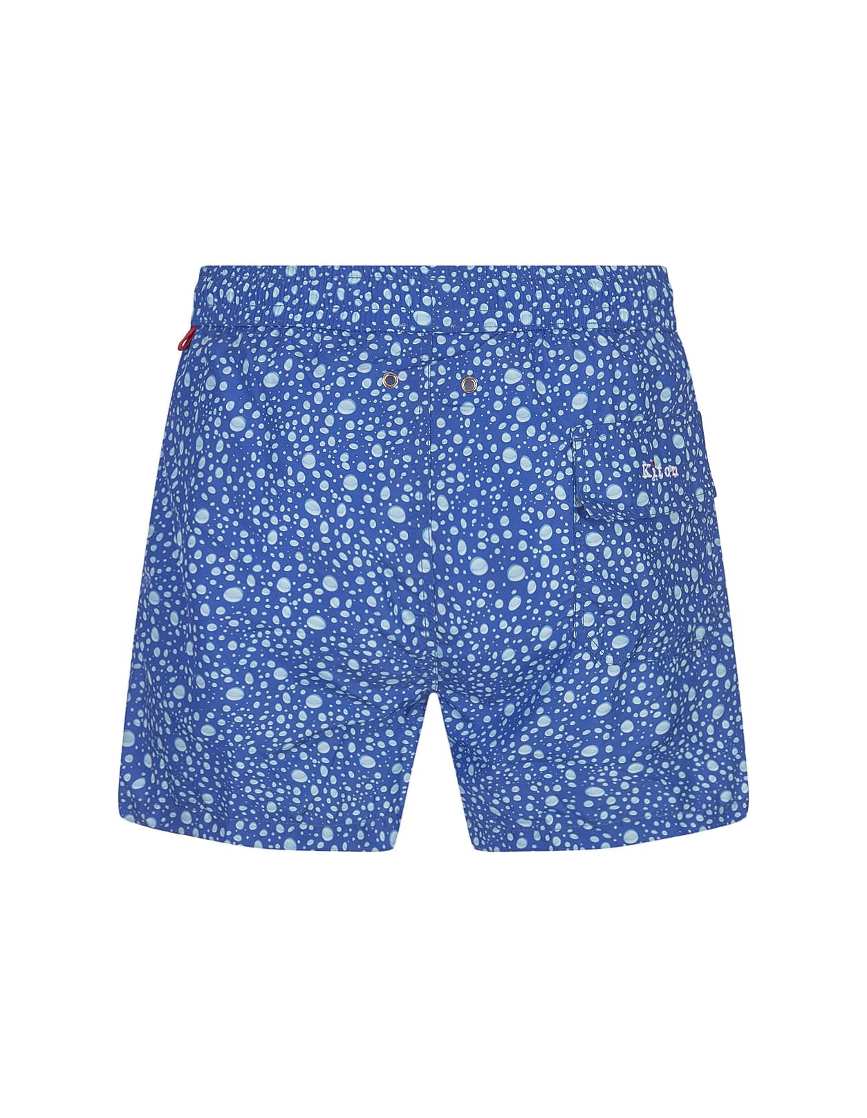 Shop Kiton Blue Swim Shorts With Water Drops Pattern In Clear Blue