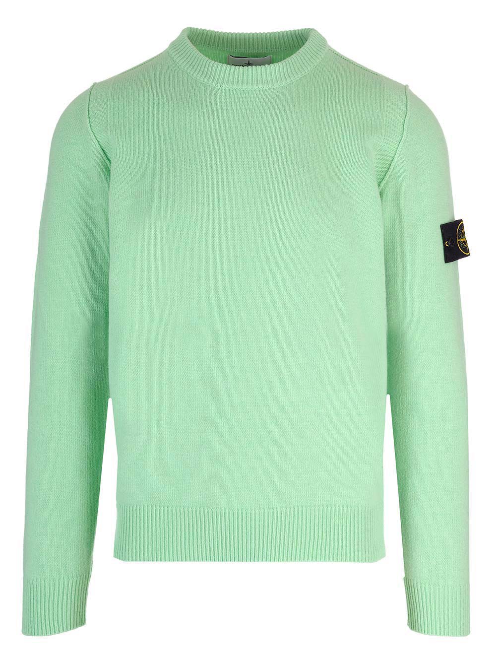 Shop Stone Island Wool Knit Sweater Sweater In Light Green