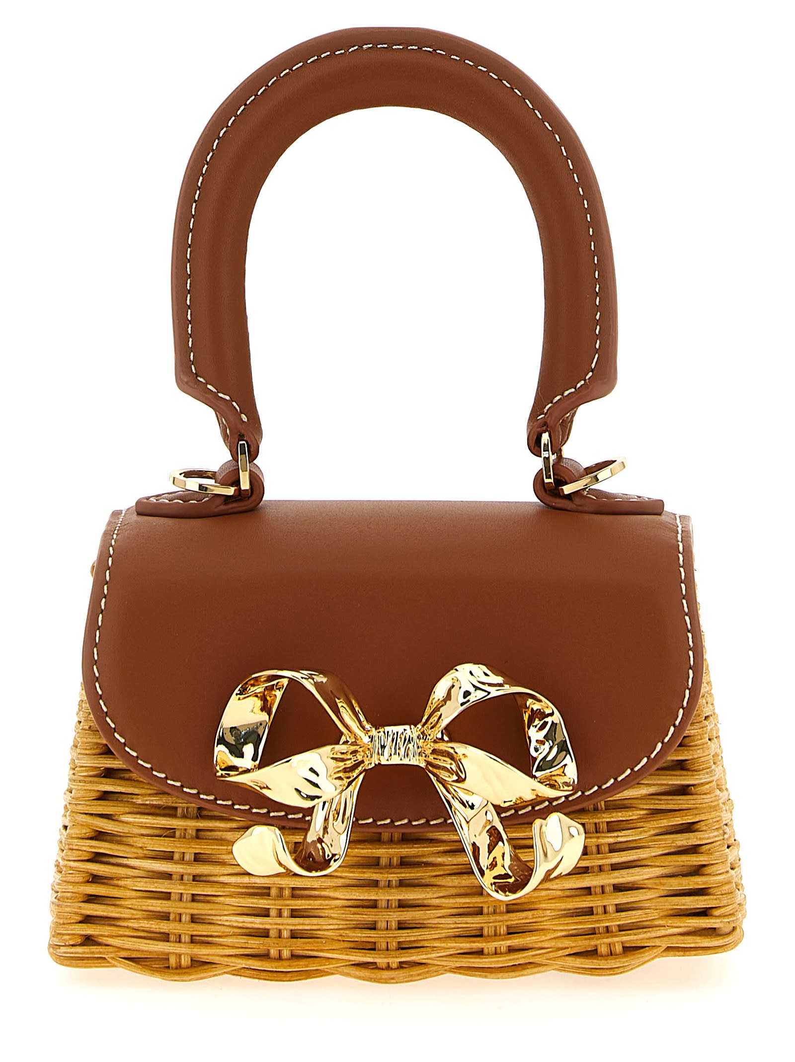rattan Micro Bow Handbag