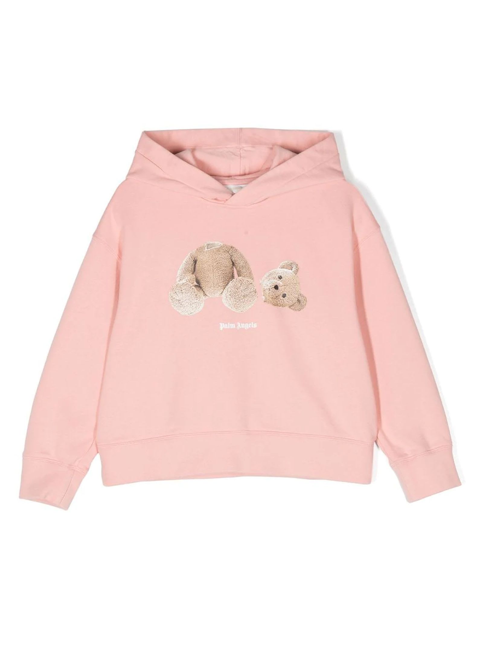 PALM ANGELS PINK COTTON HOODIE