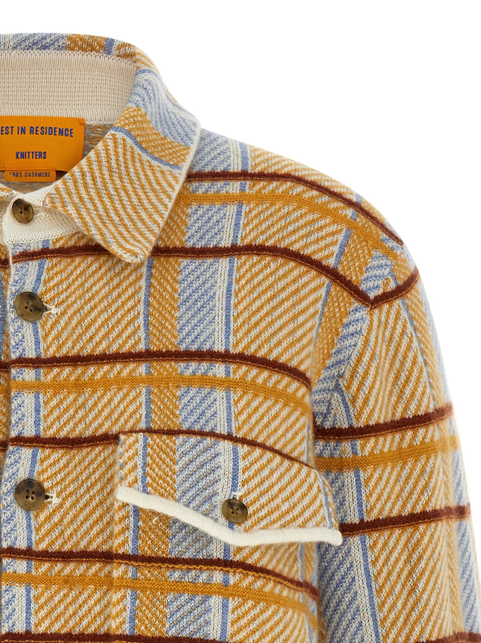 Guest In Residence Plaid Work Shirt And Blouse Yellow In Brown