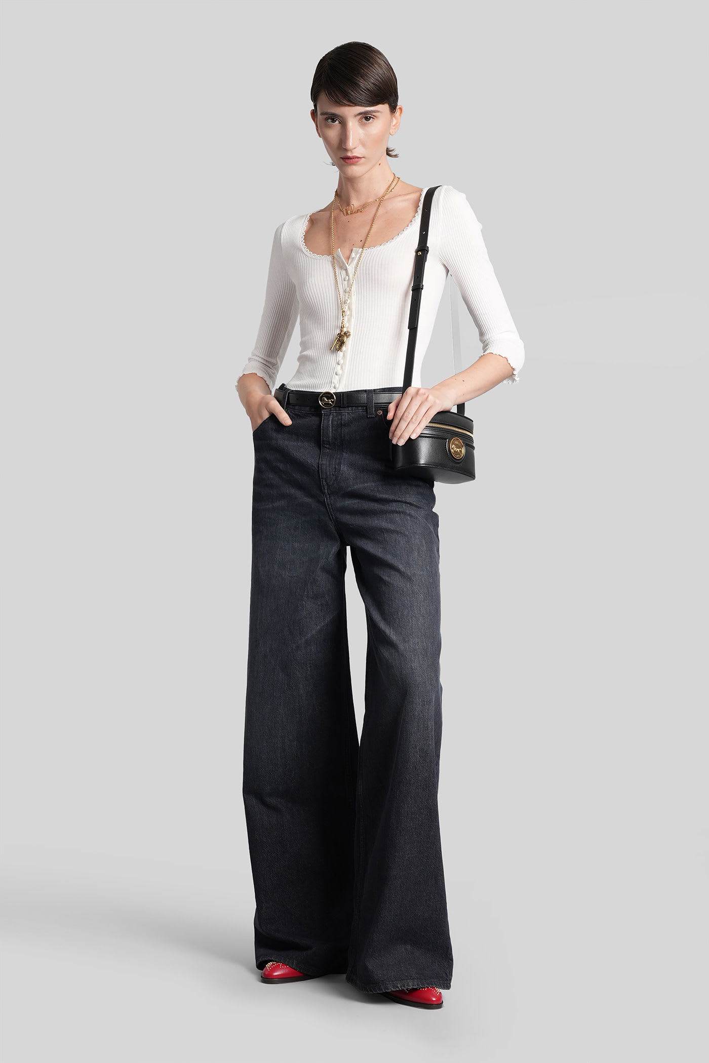 Chloé Mini Ruffled Cardigan Sweaters And Cardigans White In White