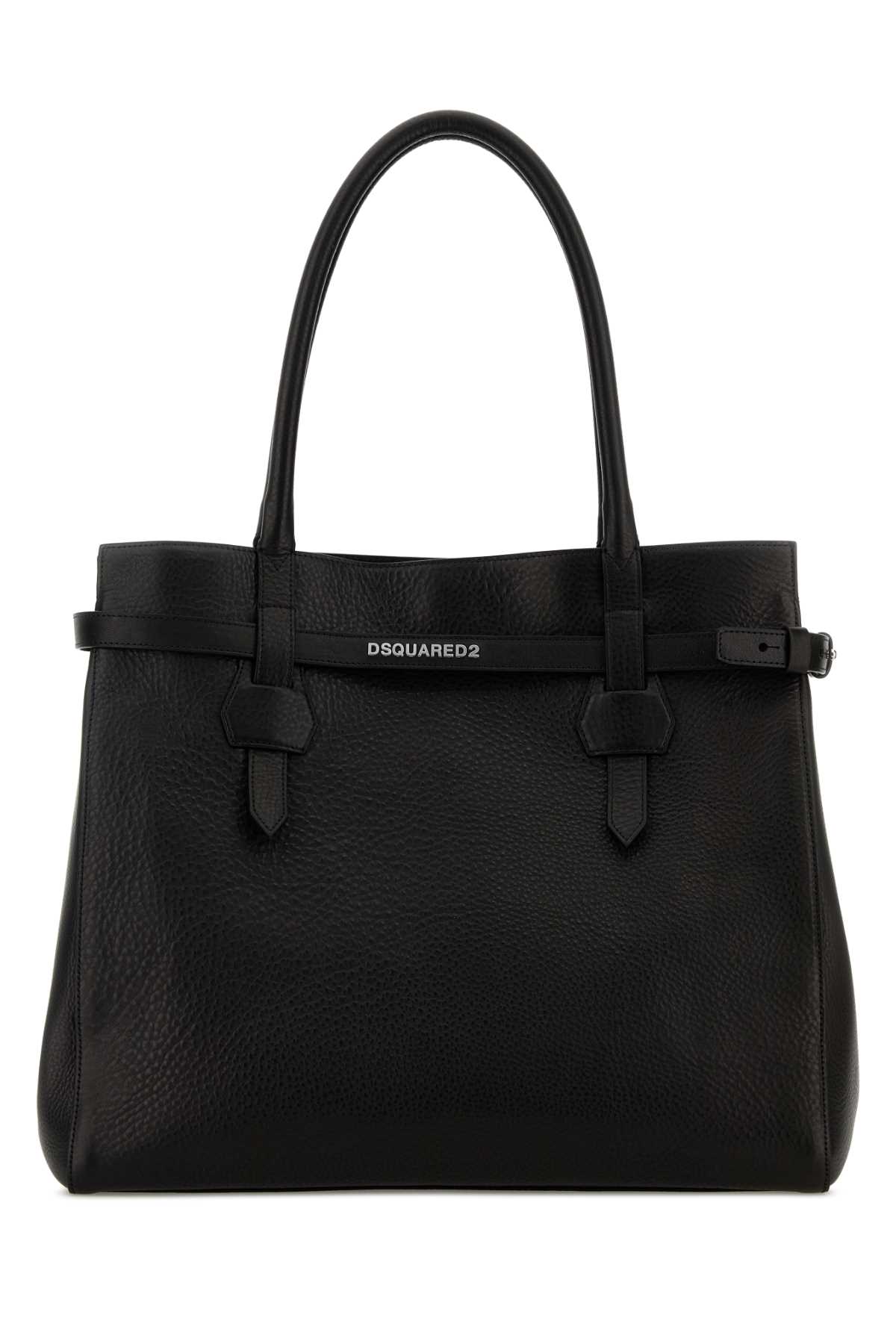Dsquared2 Black Leather Twin Shopping Bag