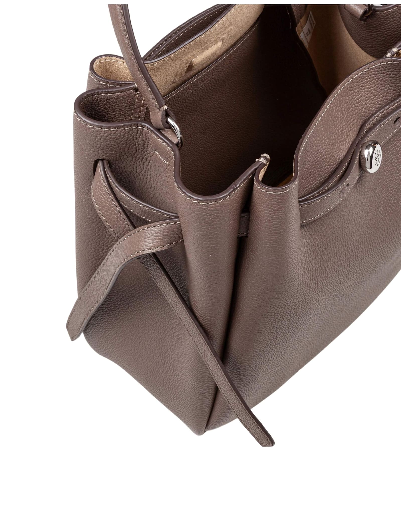 Tory Burch Romy Hammered Leather Bucket Bag In Wild Mushroom In Brown