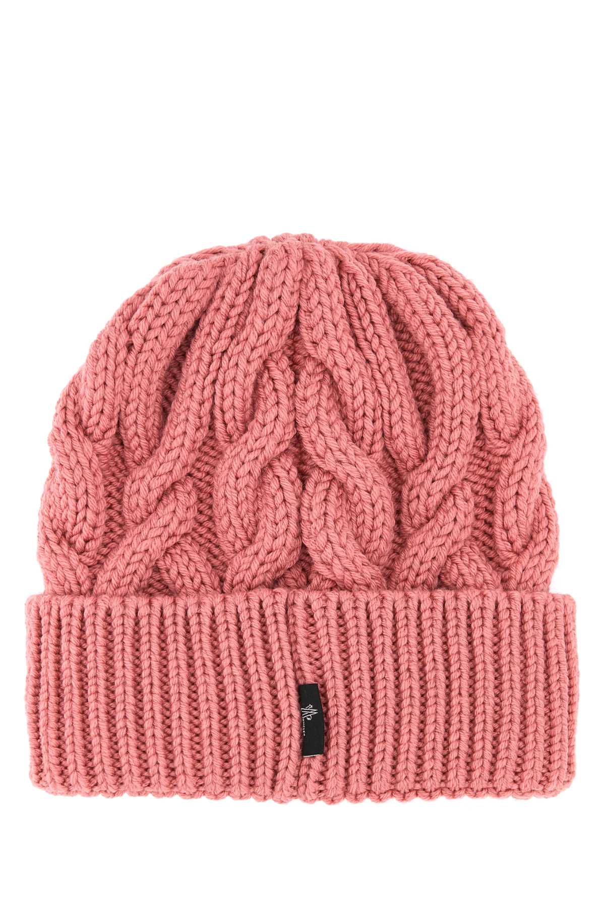 Shop Moncler Dark Pink Wool Beanie Hat In 53k