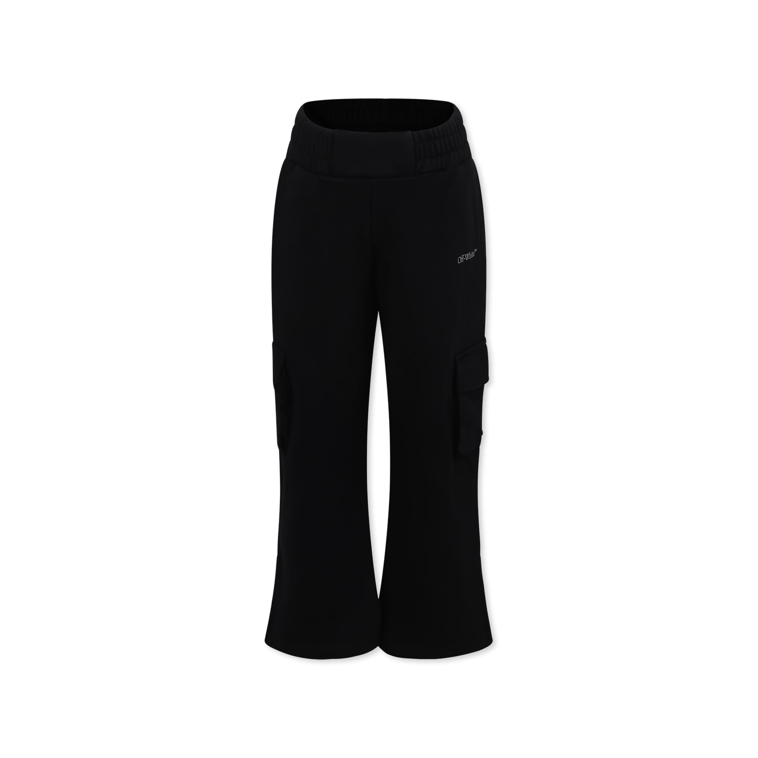 Off-white Black Trousers For Girl With Logo In Black