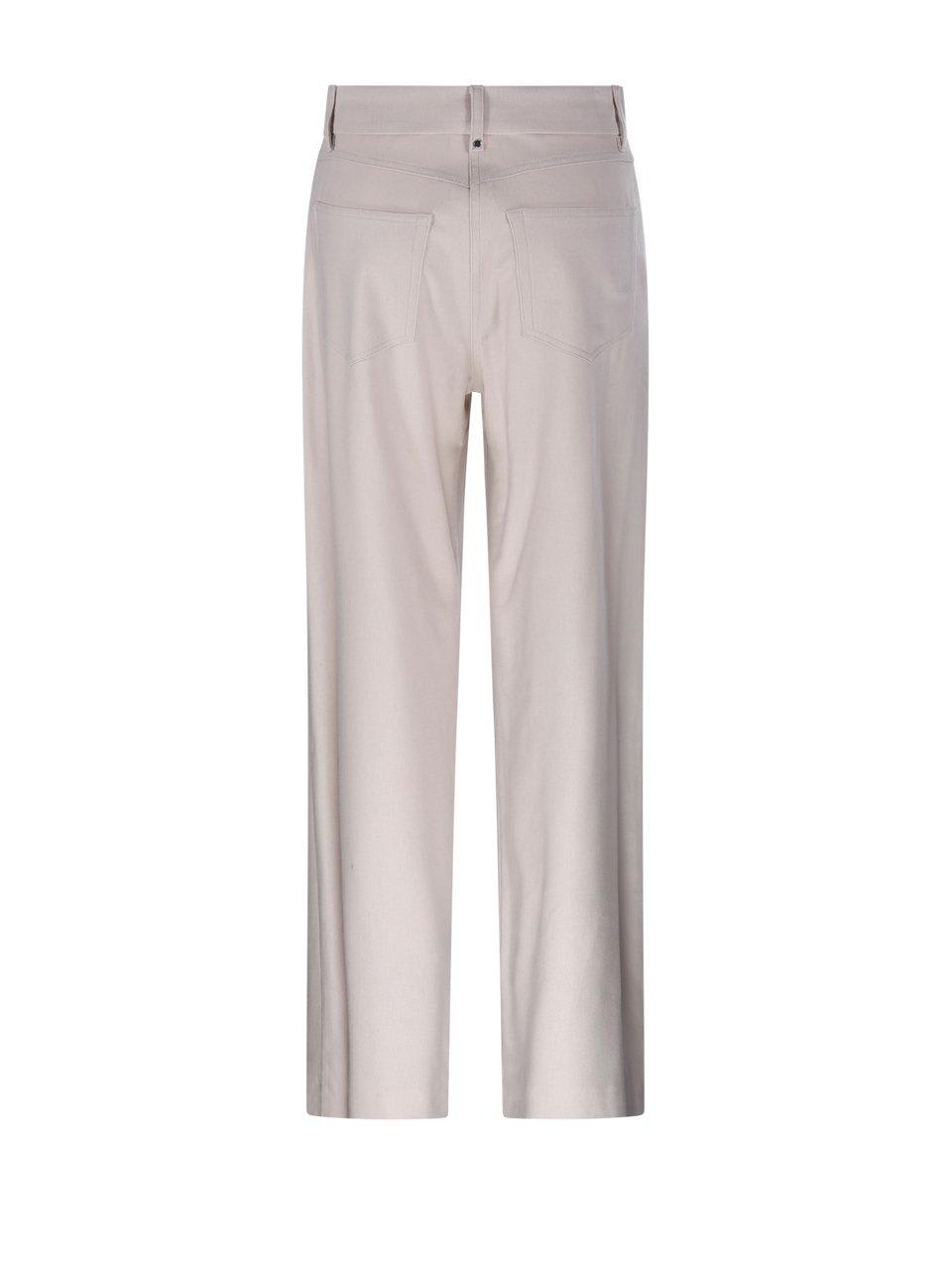 Shop 's Max Mara Button Detailed Straight Leg Trousers In Ecru