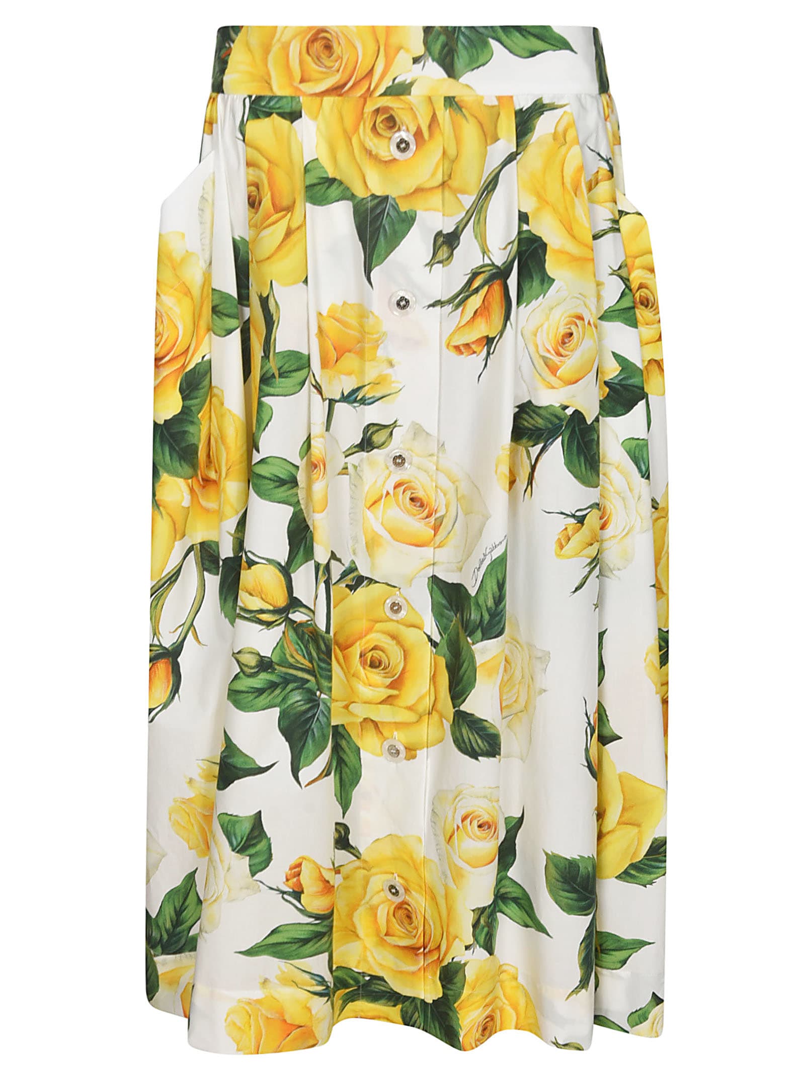 Shop Dolce & Gabbana Flower Skirt In Multicolor