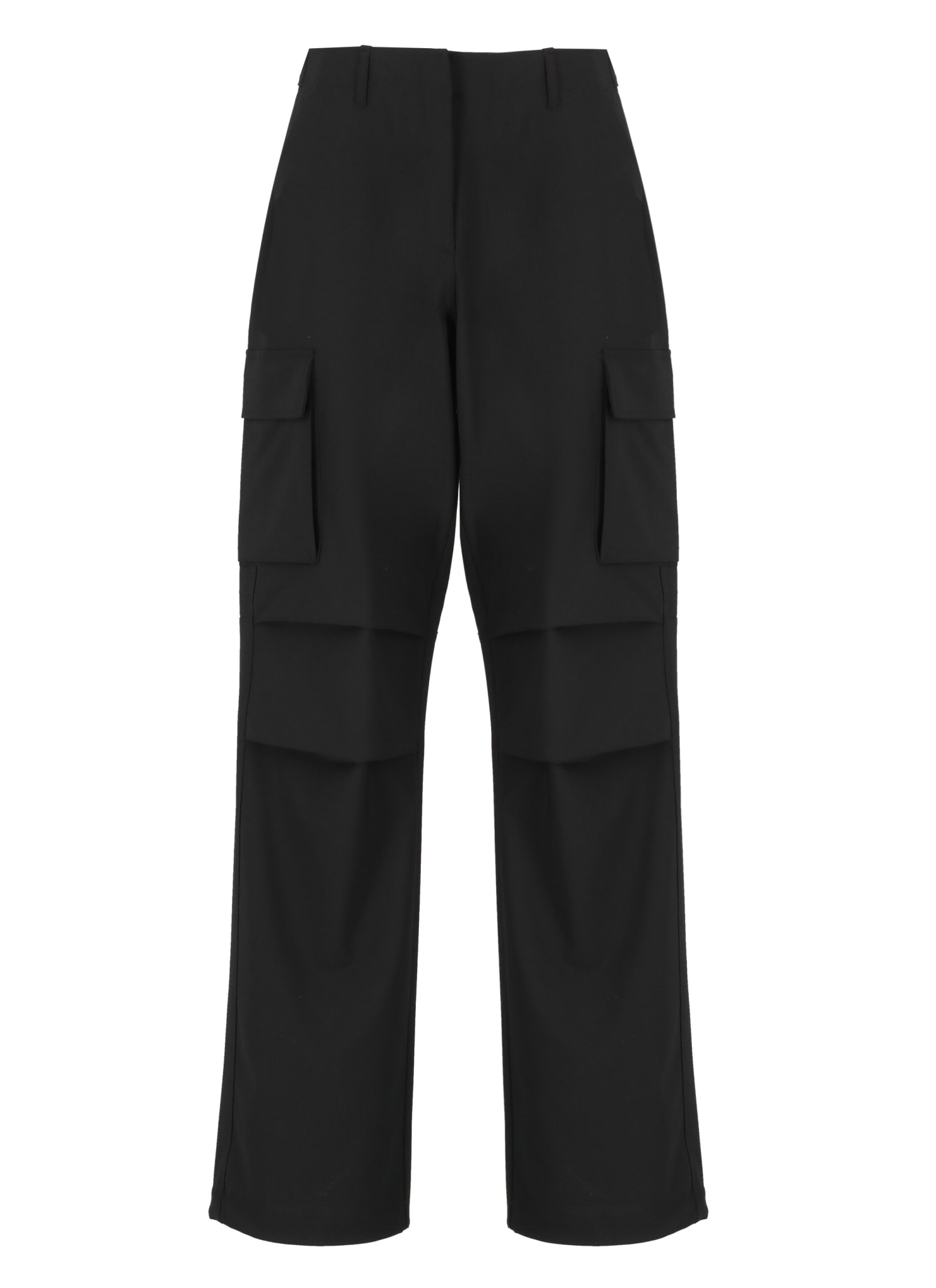 Shop Coperni Wool Blend Cargo Pants In Black