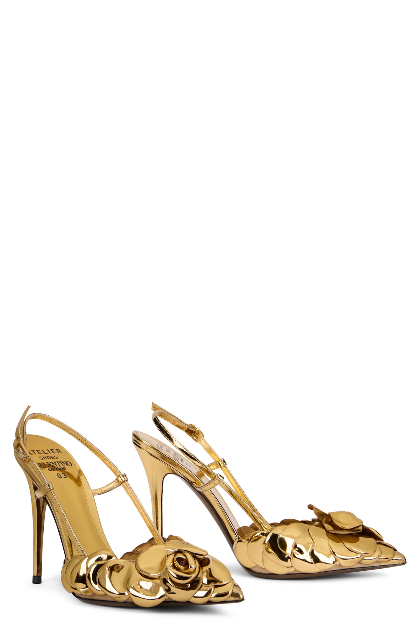 Valentino Elegant High-heeled Slingbacks In Gold In Gold