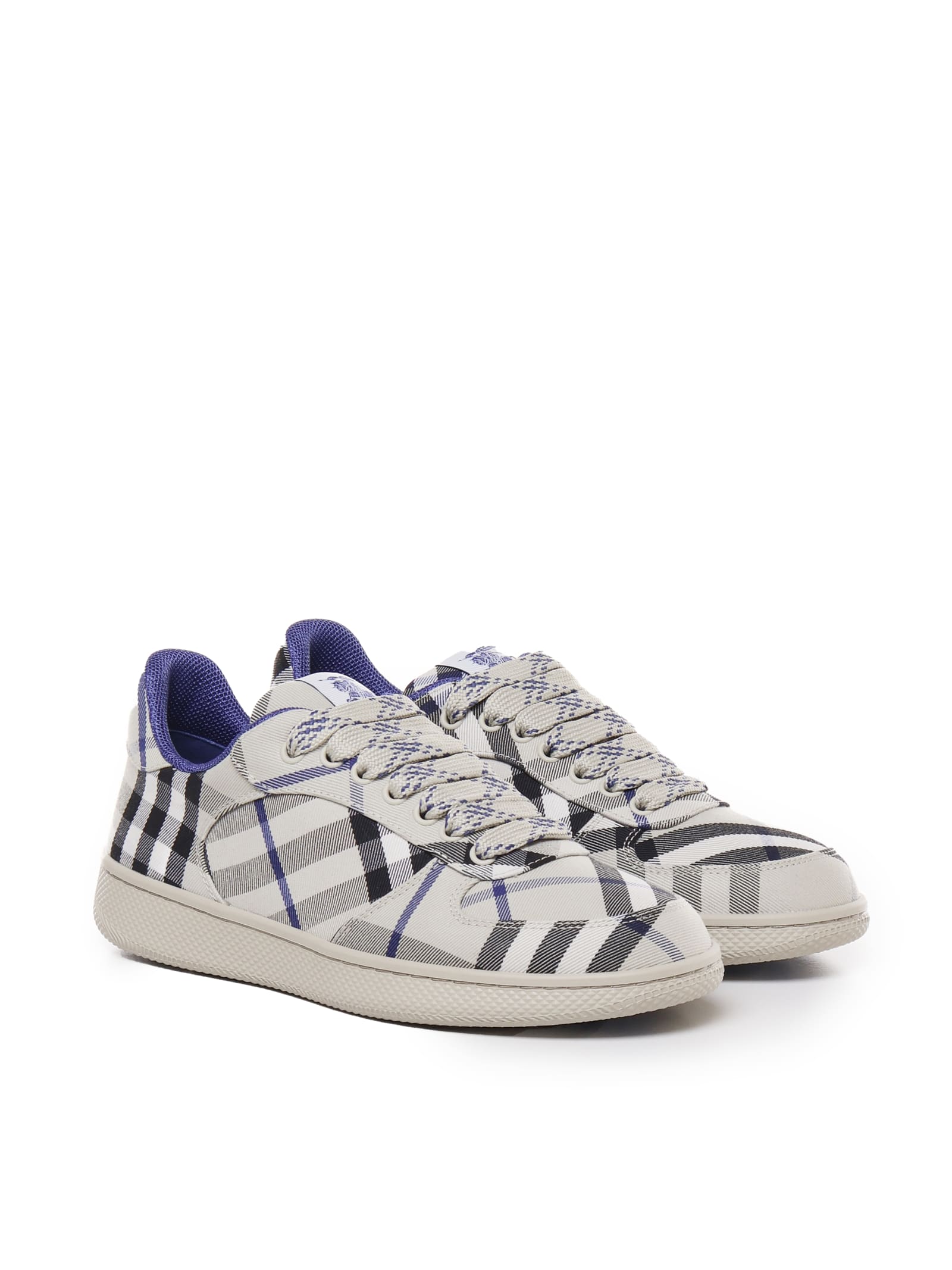 Shop Burberry Vintage Check Sneakers In Lichen Ip Check