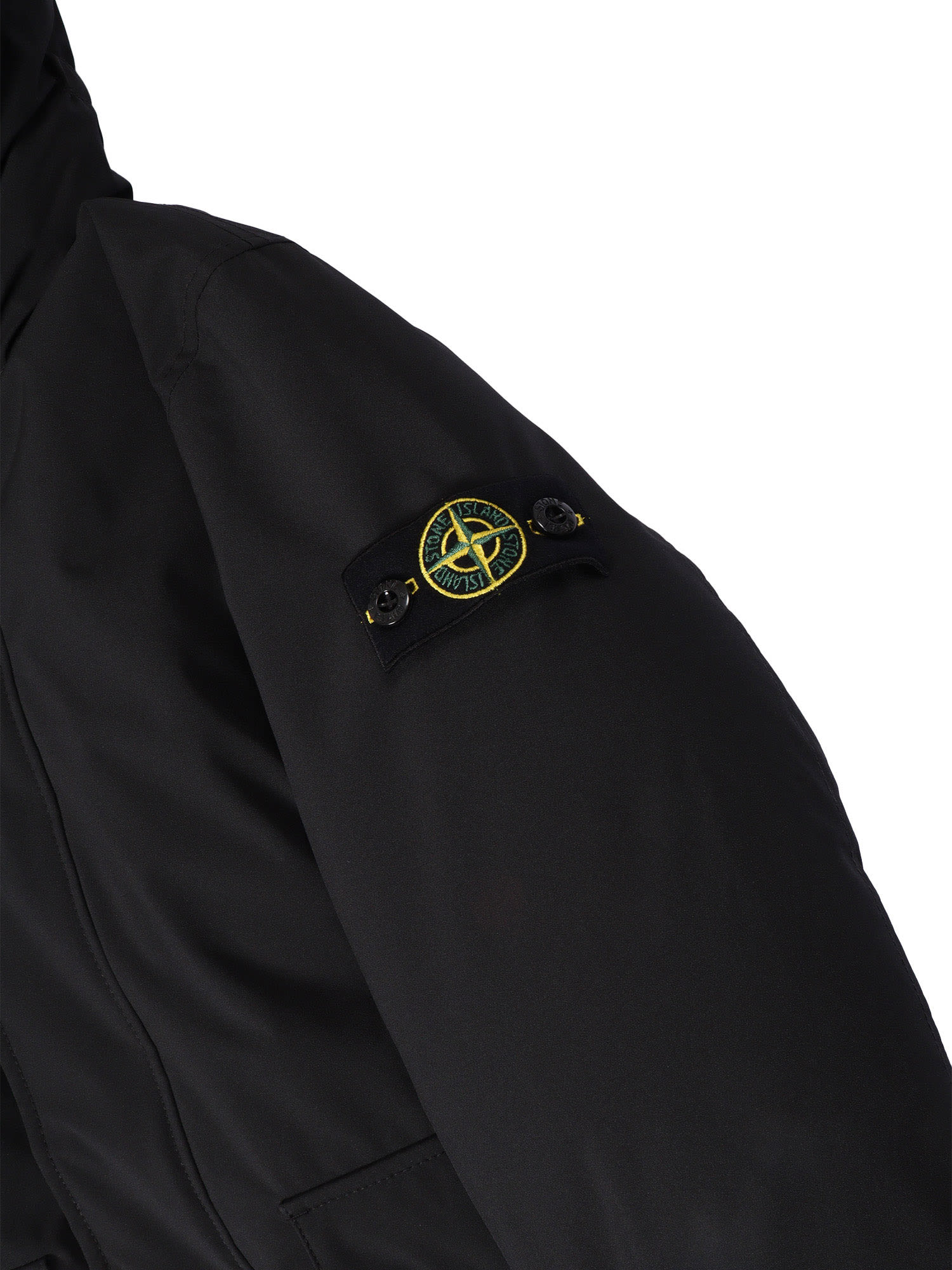 Stone Island Down Jacket In Black