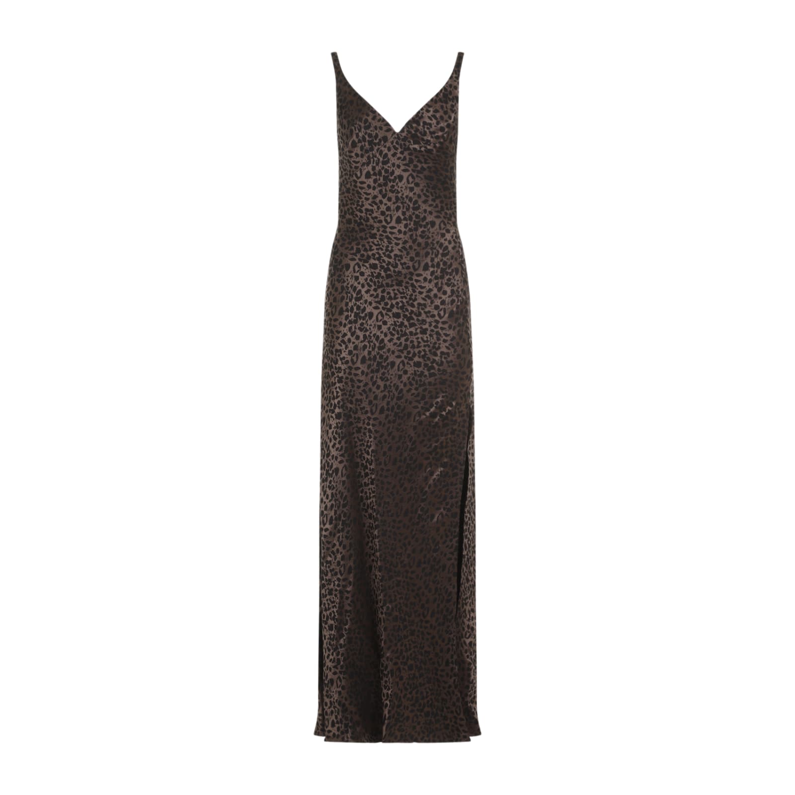 Shop Alexander Mcqueen Leopard Jacquard Long Dress In Brown