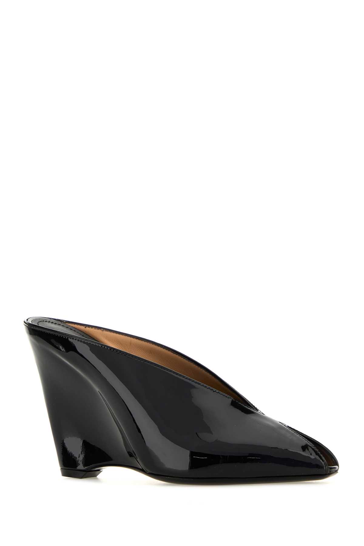 Ferragamo Black Leather Alicia 95 Mules In Black