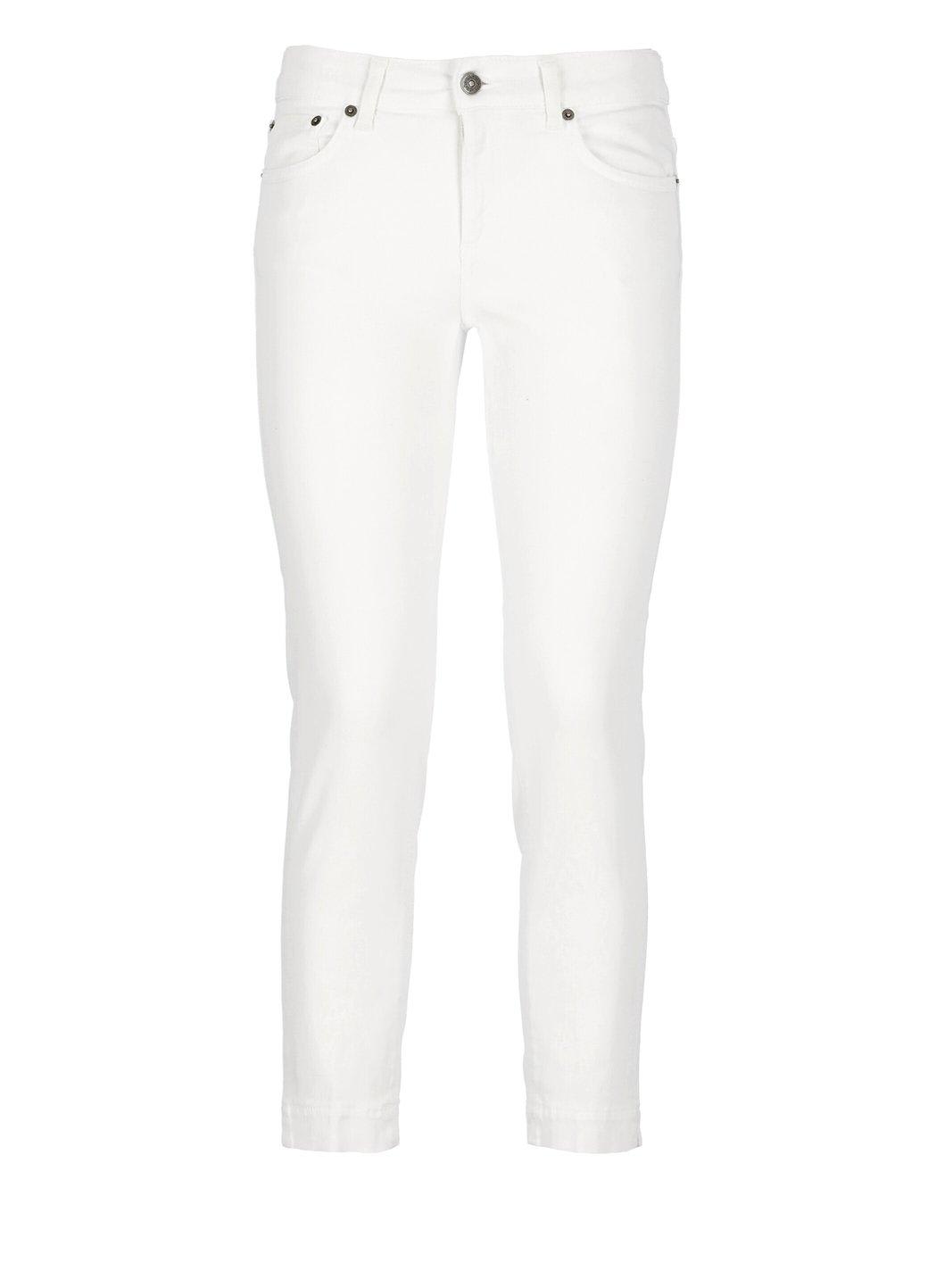 Shop Dondup Mid-rise Slim-fit Cropped Jeans In Bianco