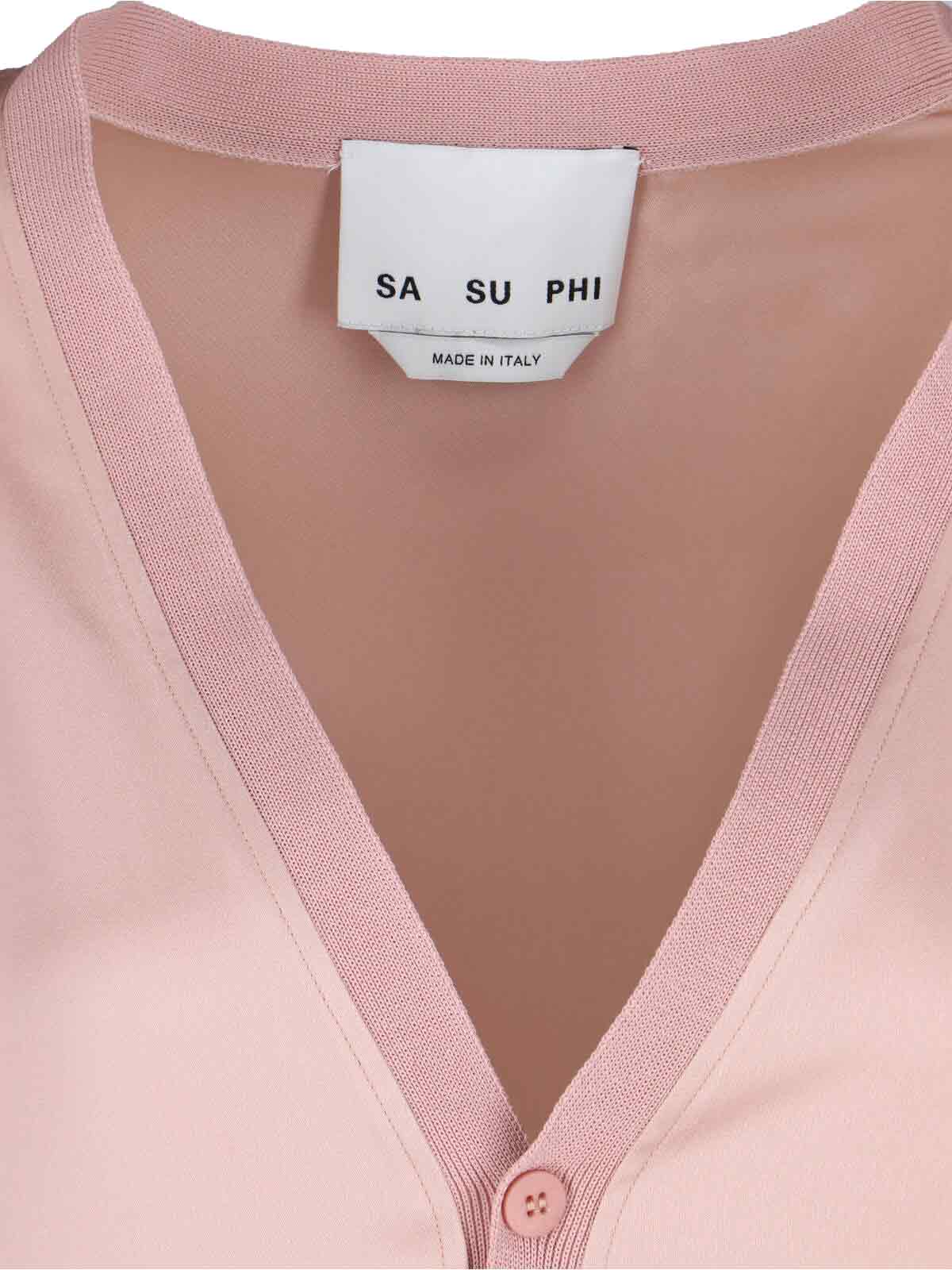Sa Su Phi Cardigan In Misto Seta In Pink