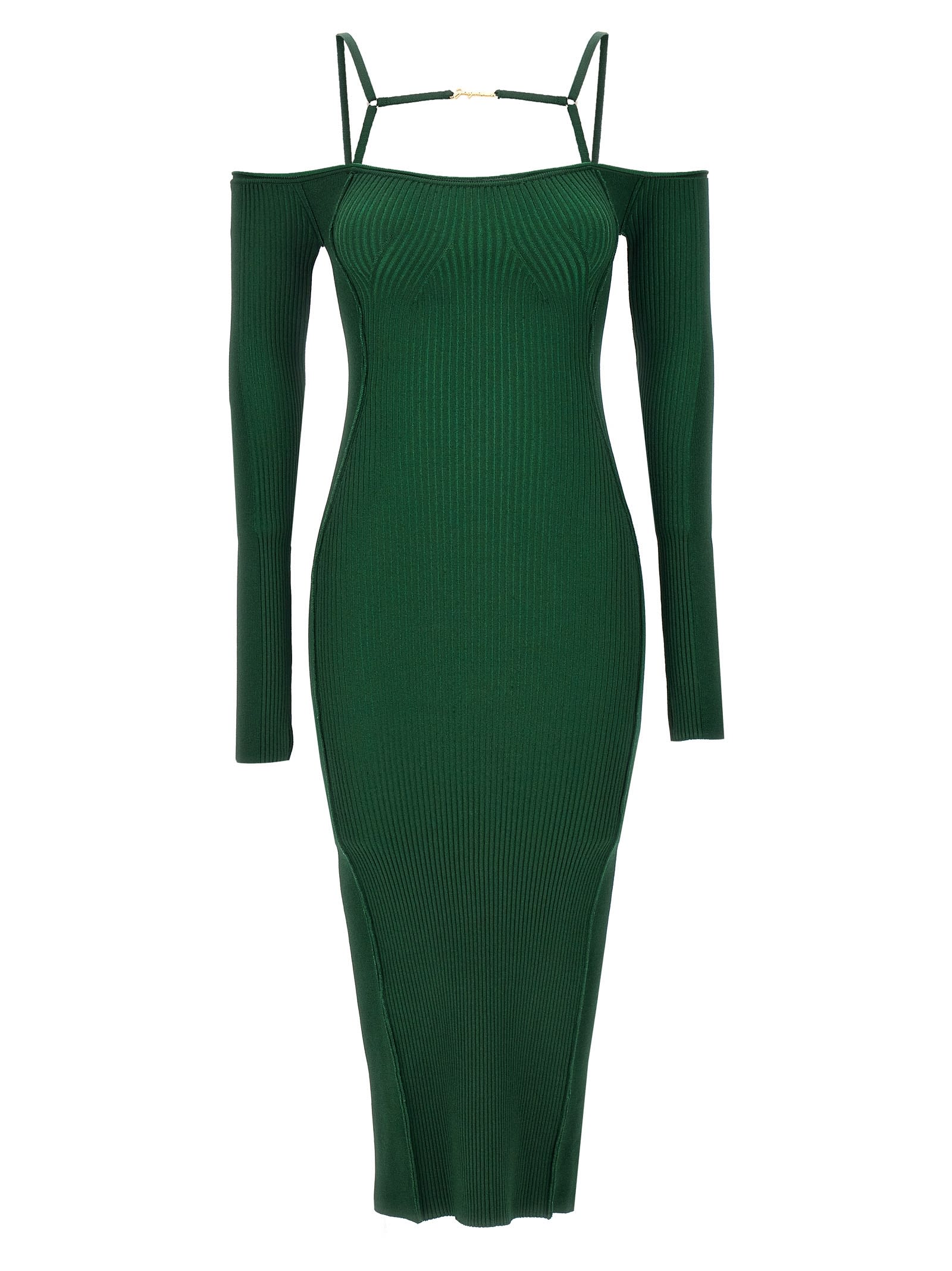 Shop Jacquemus Sierra Dress In Green