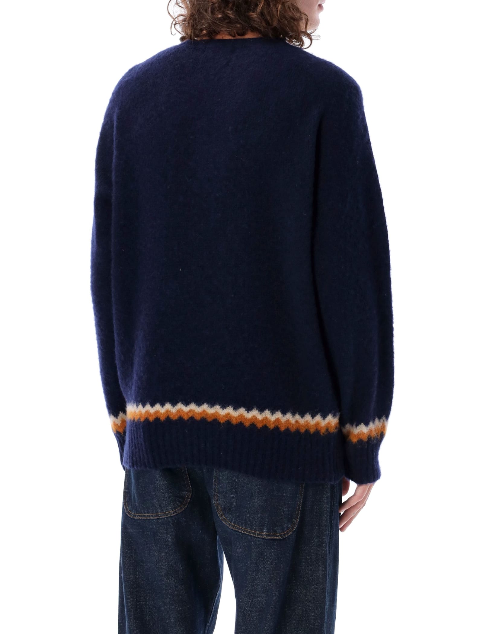 Shop Ymc You Must Create Shetland Sweater In Navy