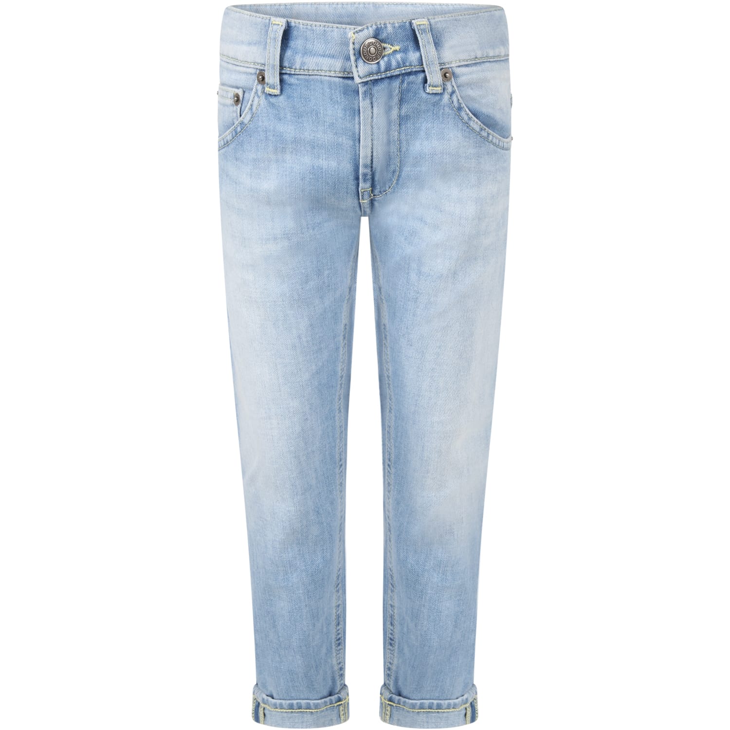 Dondup Light-blue Jeans For Boy With Patch Logo